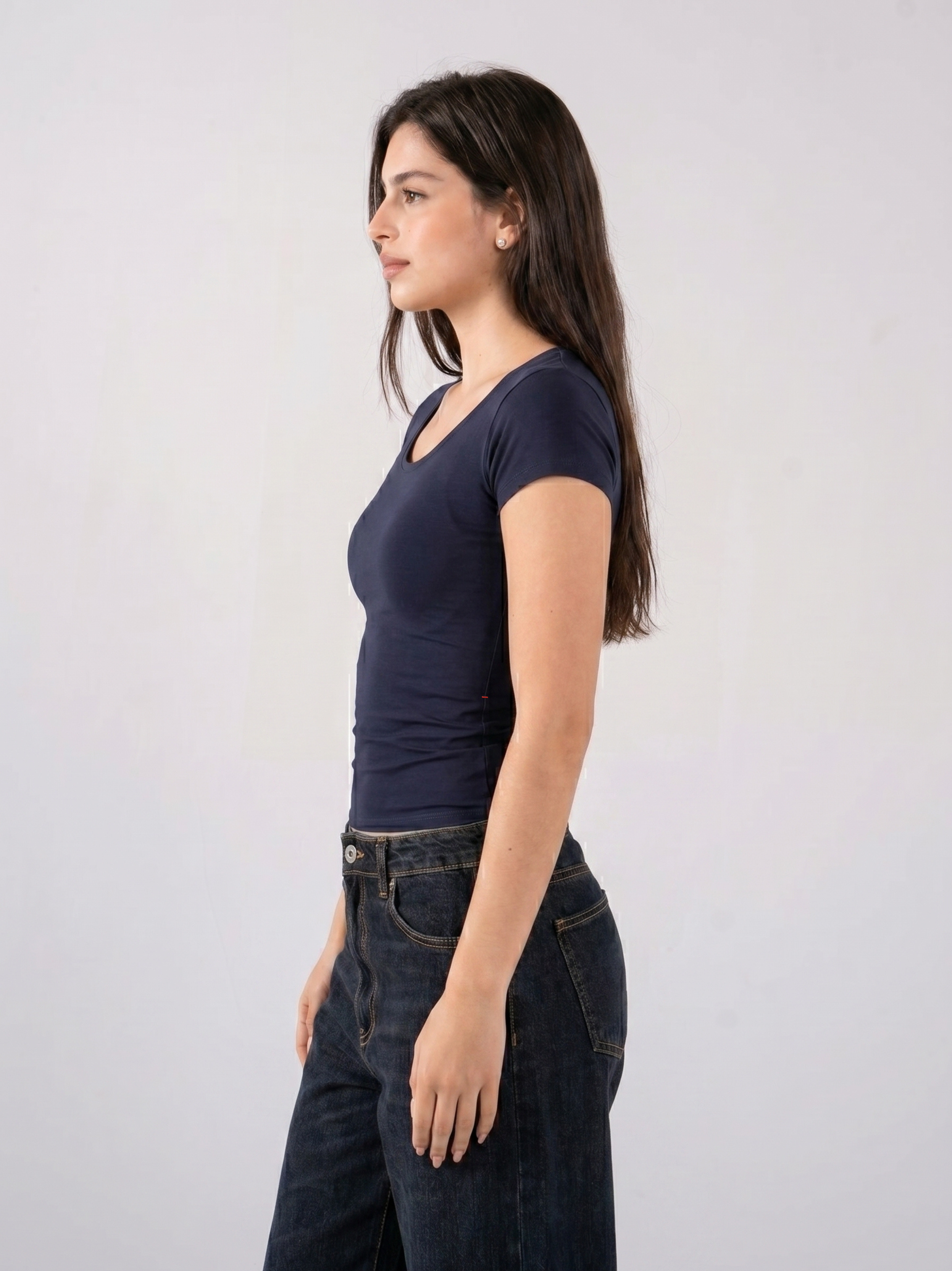 REFINED COTTON SHORT-SLEEVE WIDE NECK
