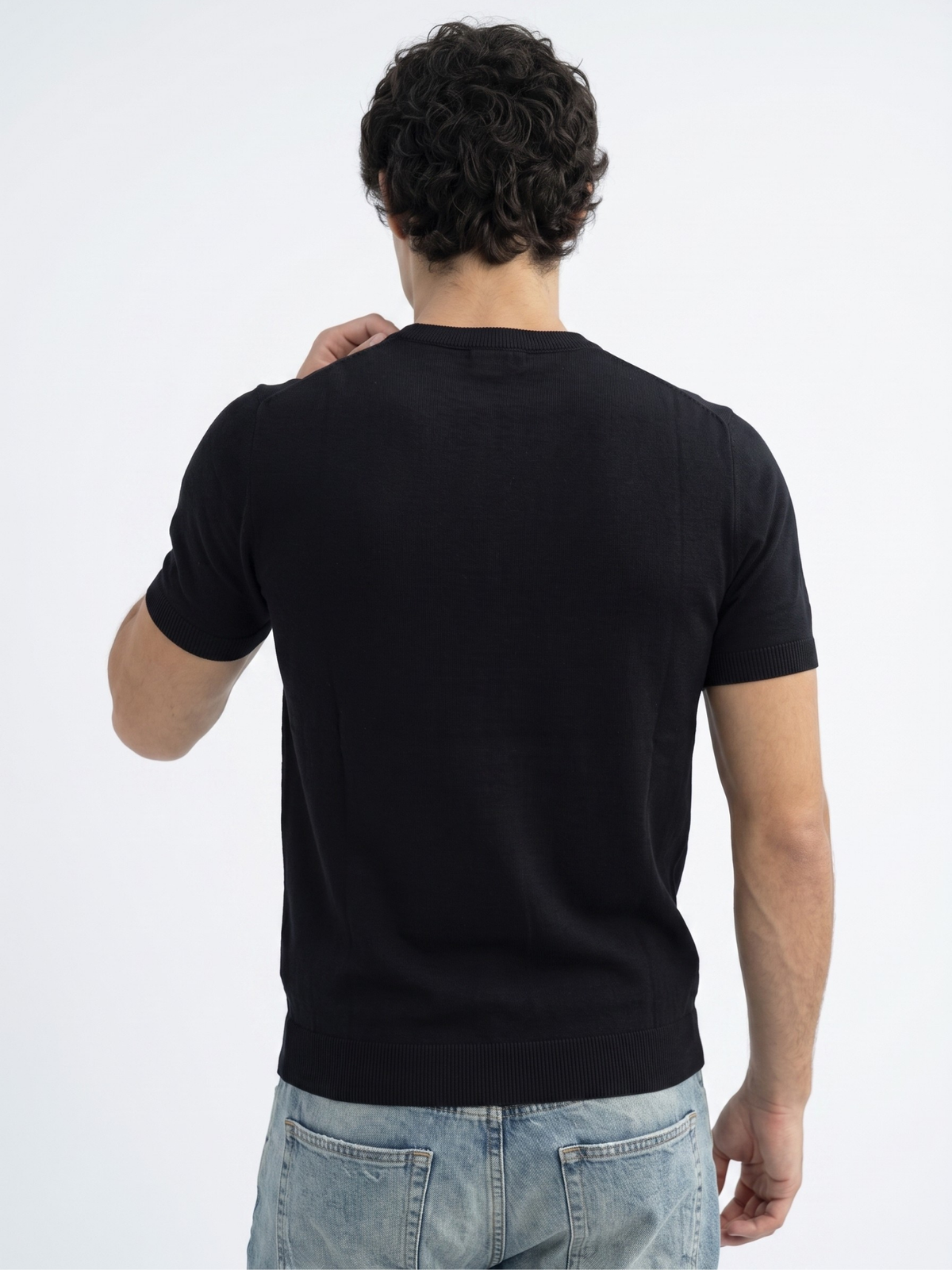 REFINED ROUND NECK COTTON KNIT T-SHIRT