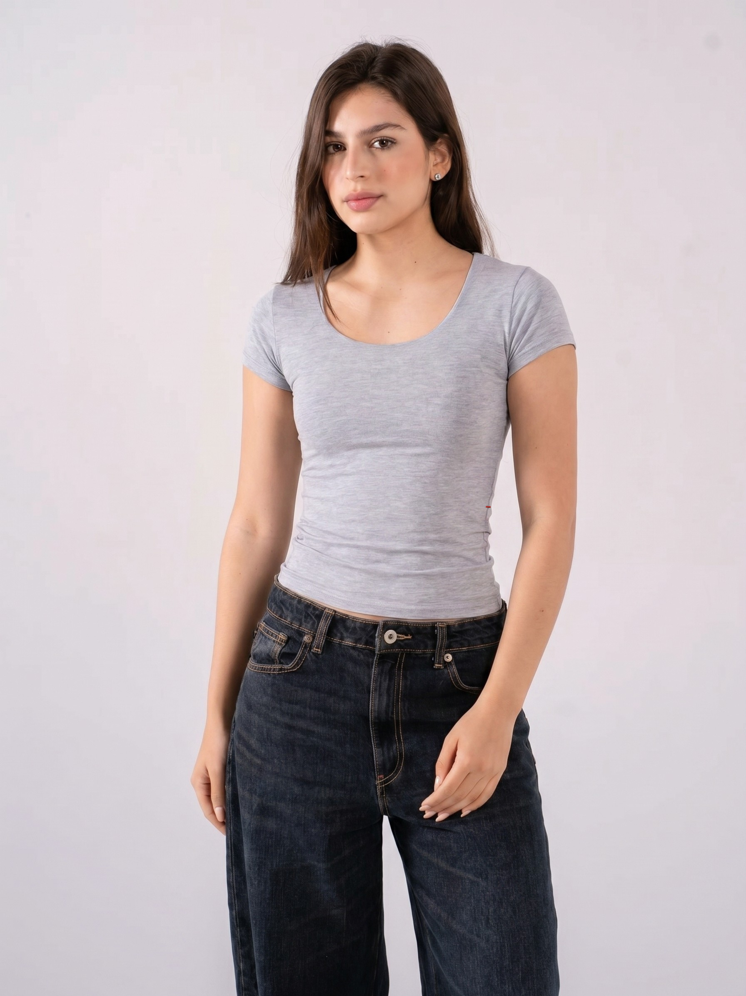 REFINED COTTON SHORT-SLEEVE WIDE NECK
