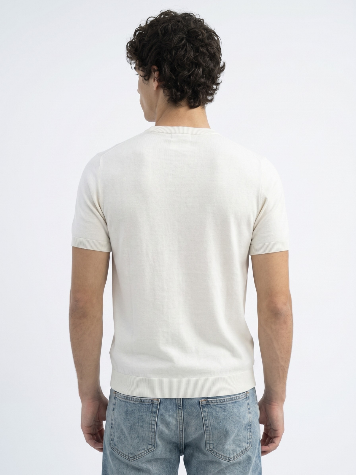 REFINED ROUND NECK COTTON KNIT T-SHIRT