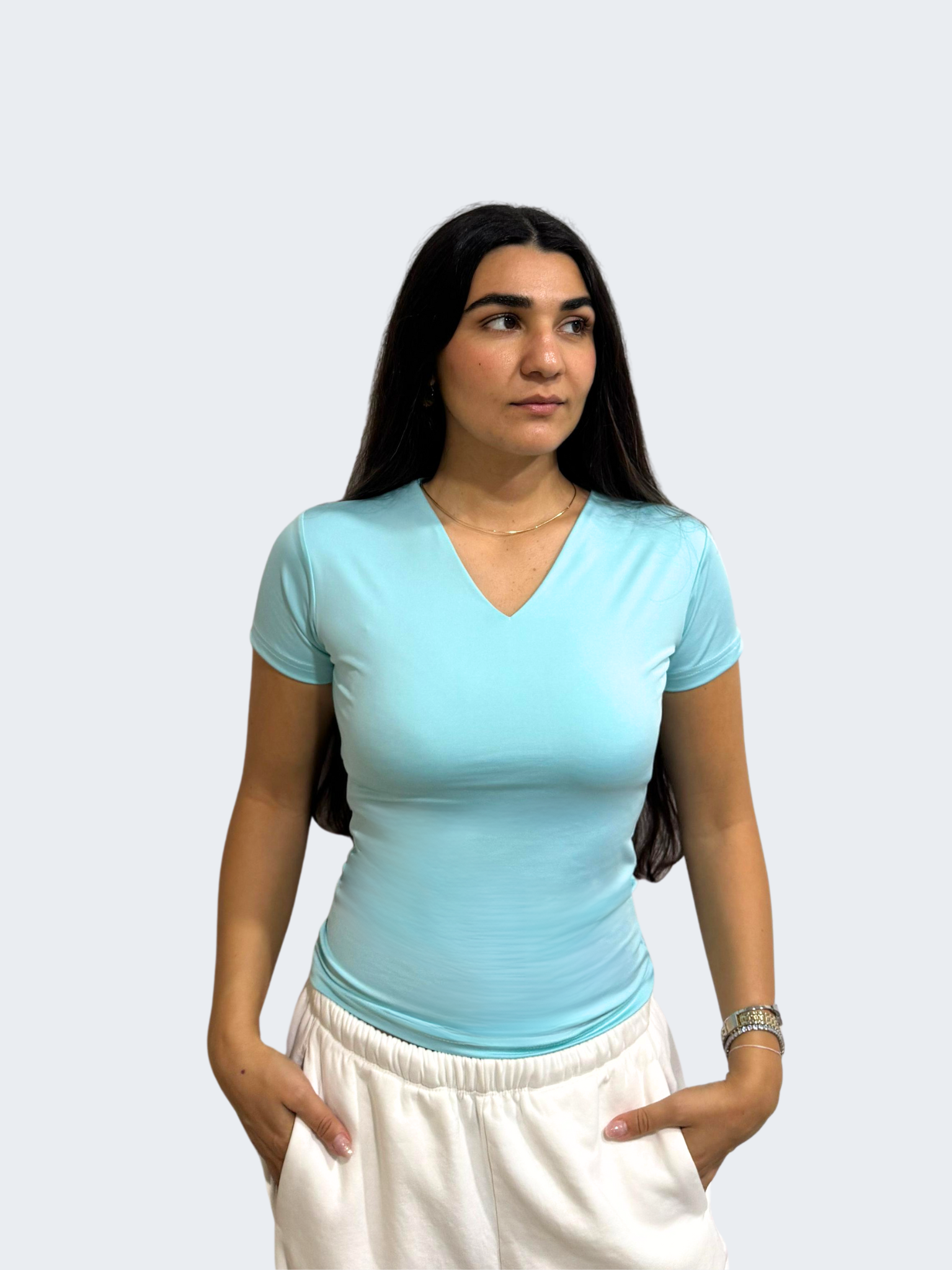 V NECK SHORT SLEEVE