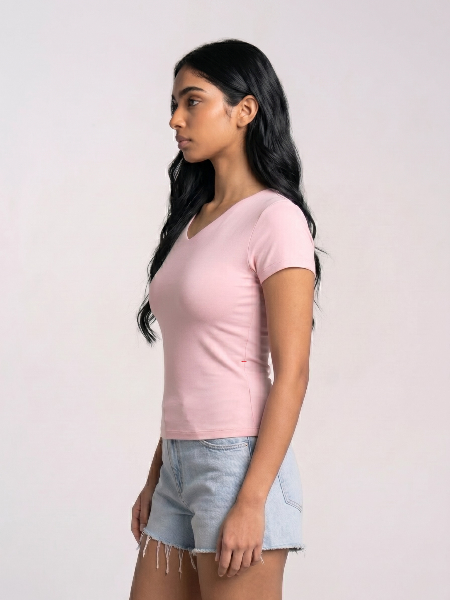 REFINED ASYMMETRICAL V NECK