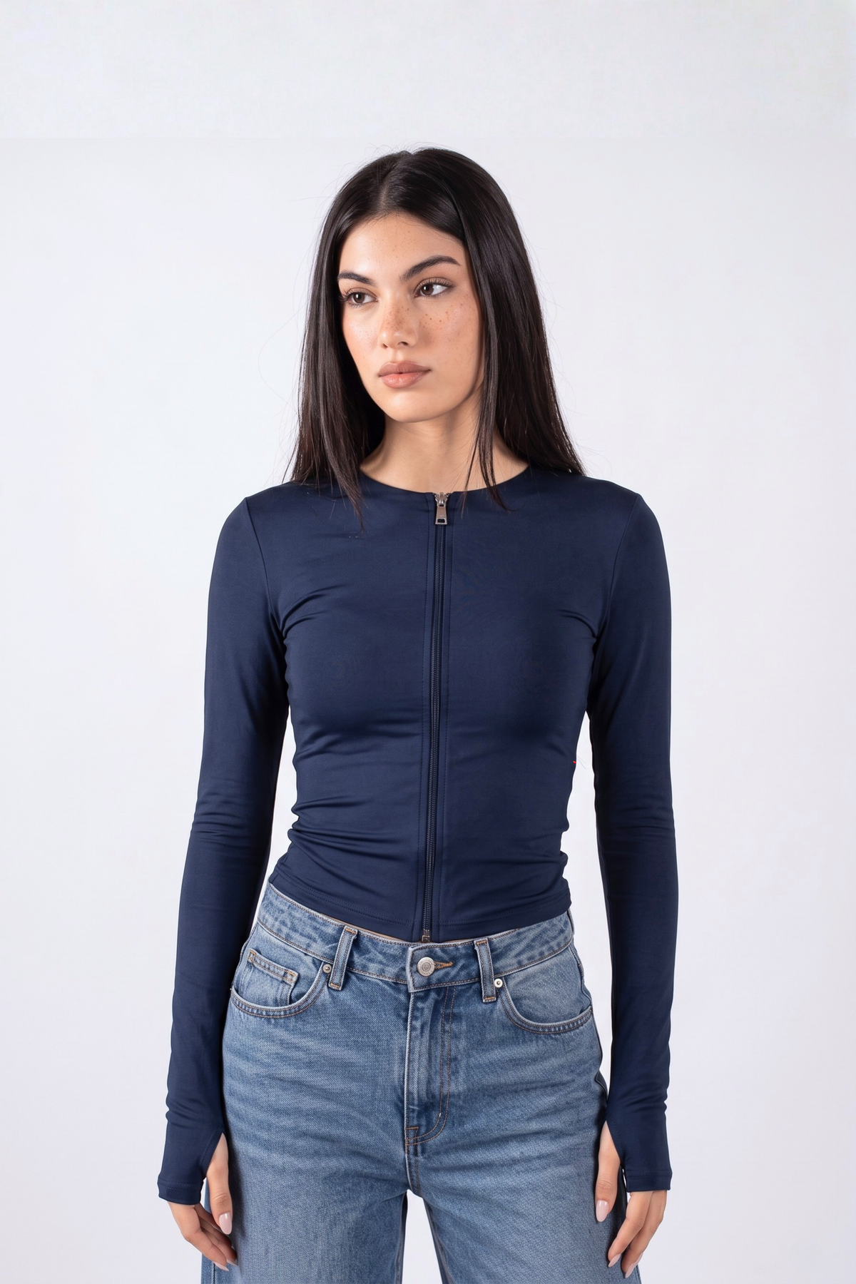 REFINED LONG-SLEEVE FULL ZIPPER