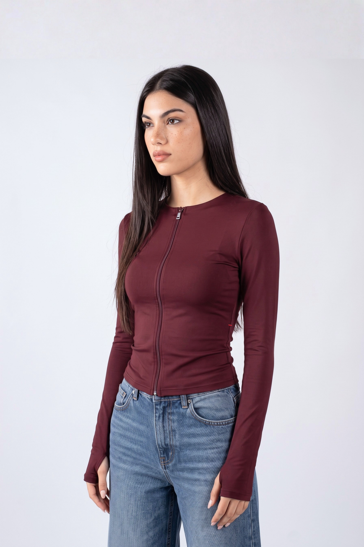REFINED LONG-SLEEVE FULL ZIPPER