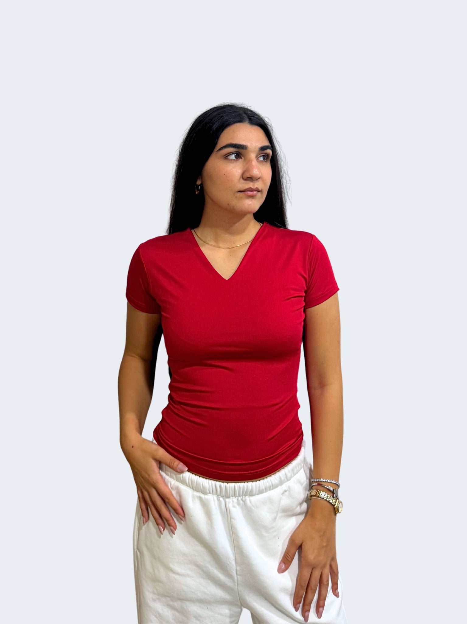 V NECK SHORT SLEEVE