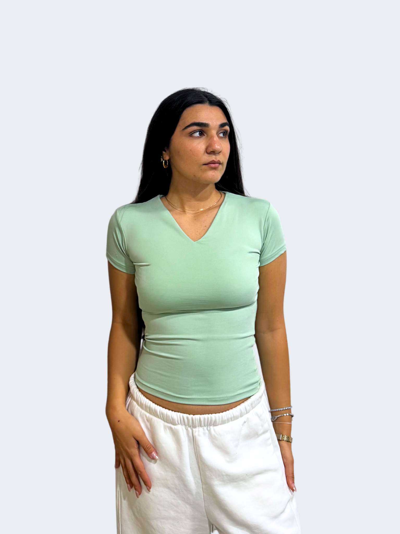 V NECK SHORT SLEEVE
