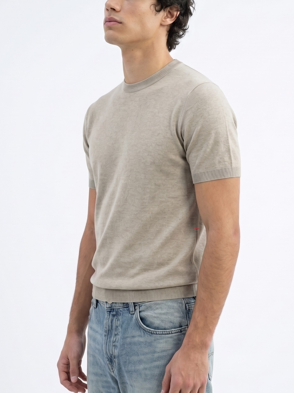 REFINED ROUND NECK COTTON KNIT T-SHIRT