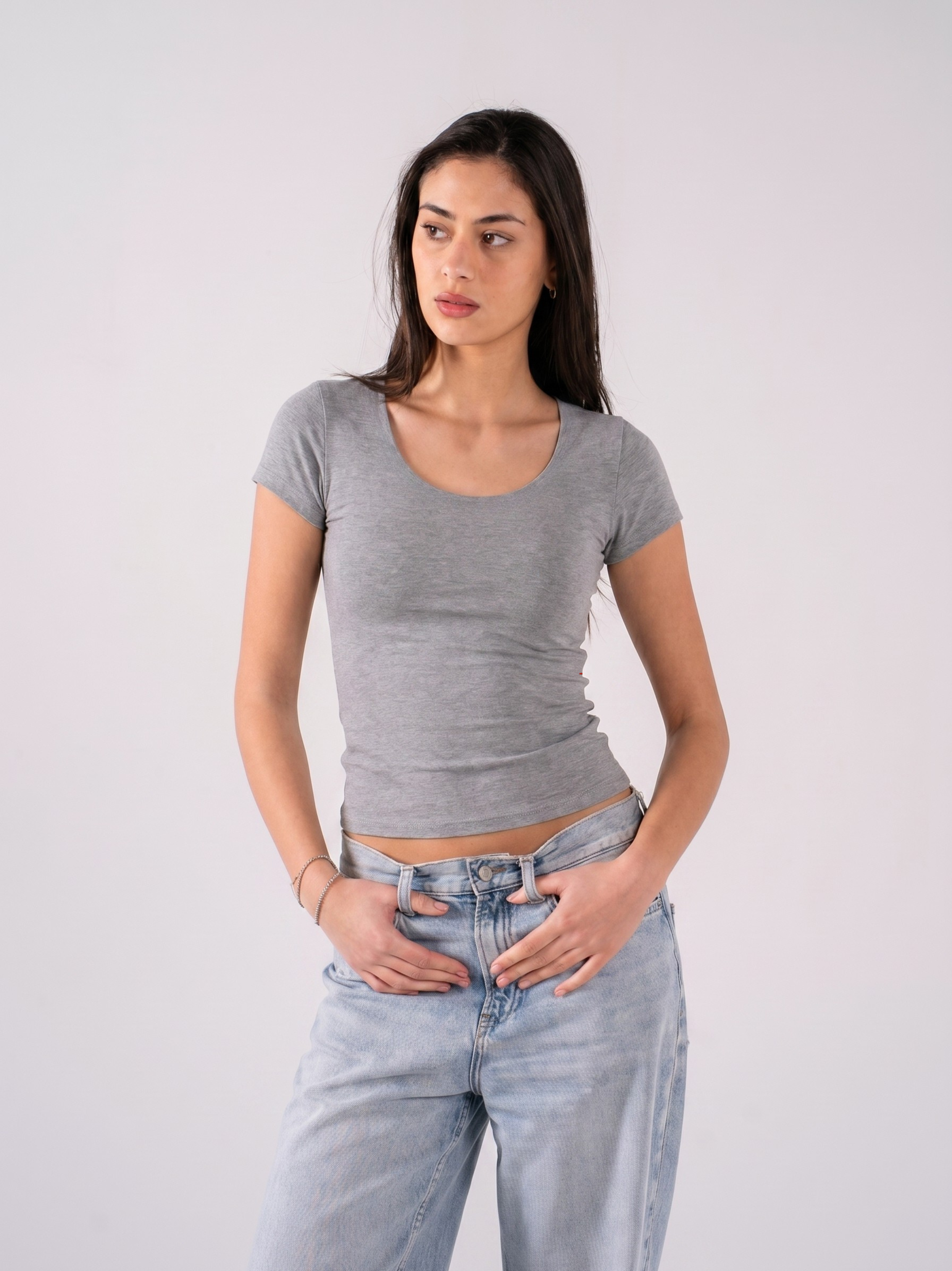 REFINED COTTON SHORT-SLEEVE WIDE NECK