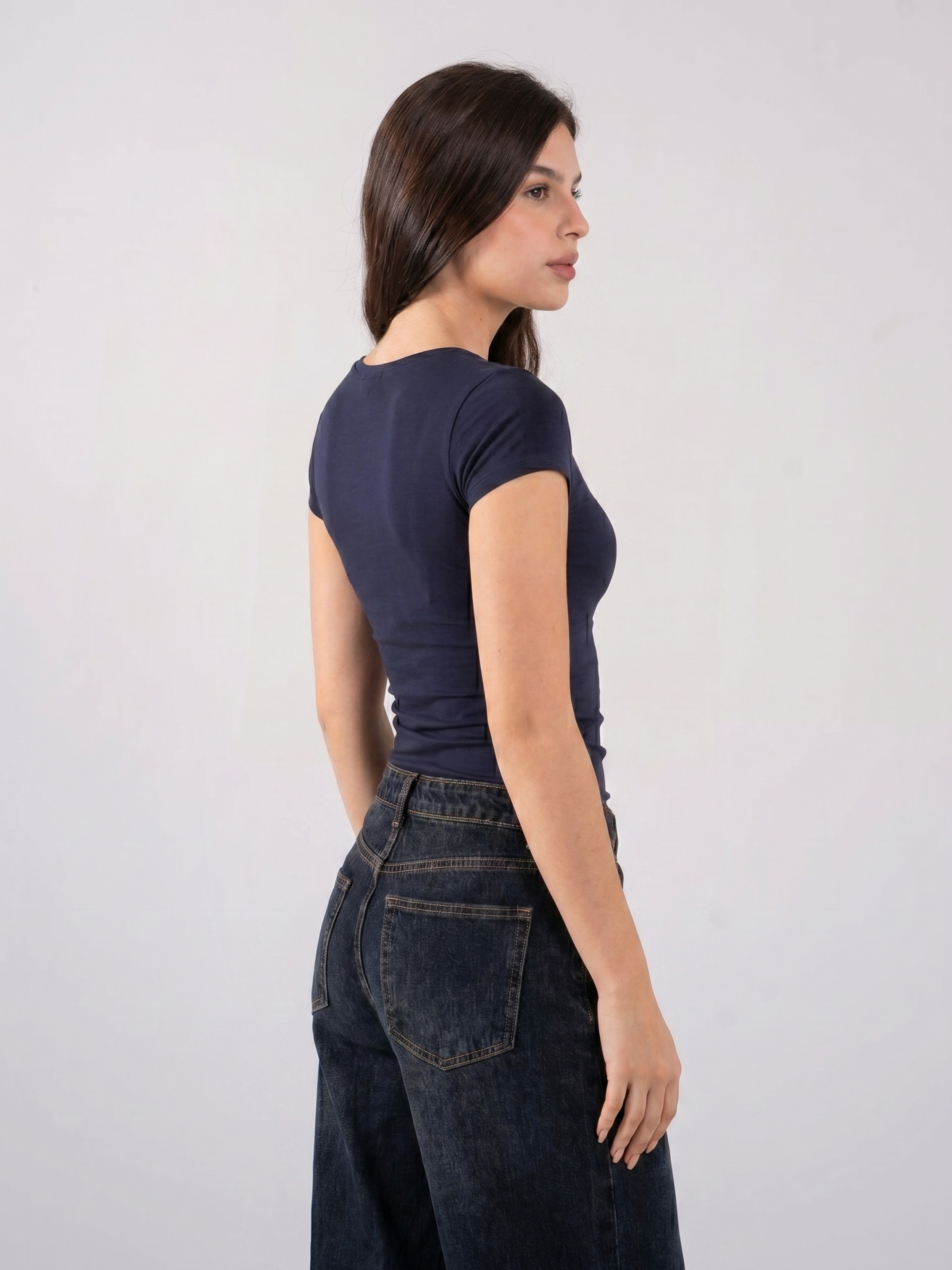 REFINED COTTON SHORT-SLEEVE WIDE NECK