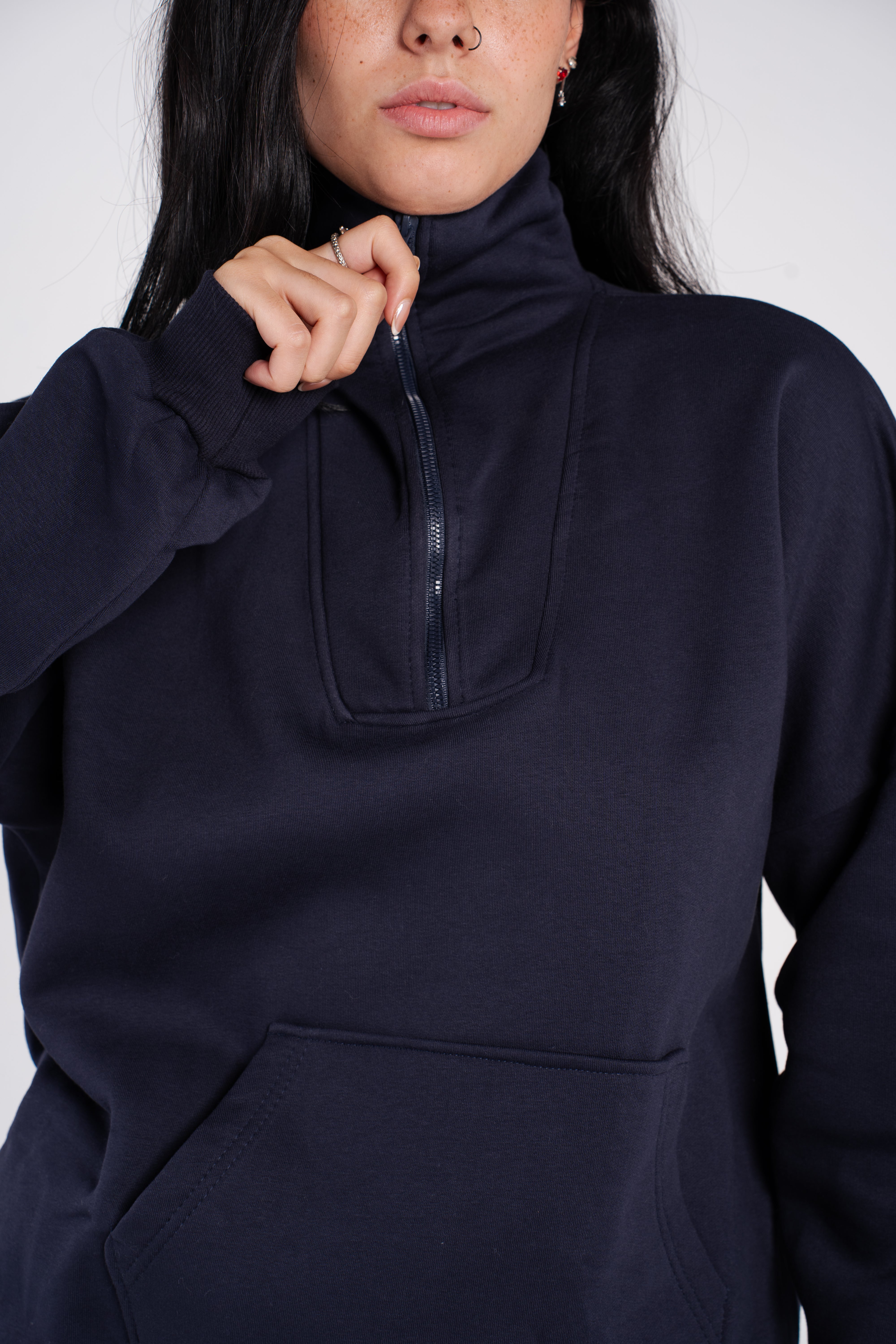 (EXTRA) HIGH NECK ZIPPER SWEAT SHIRT