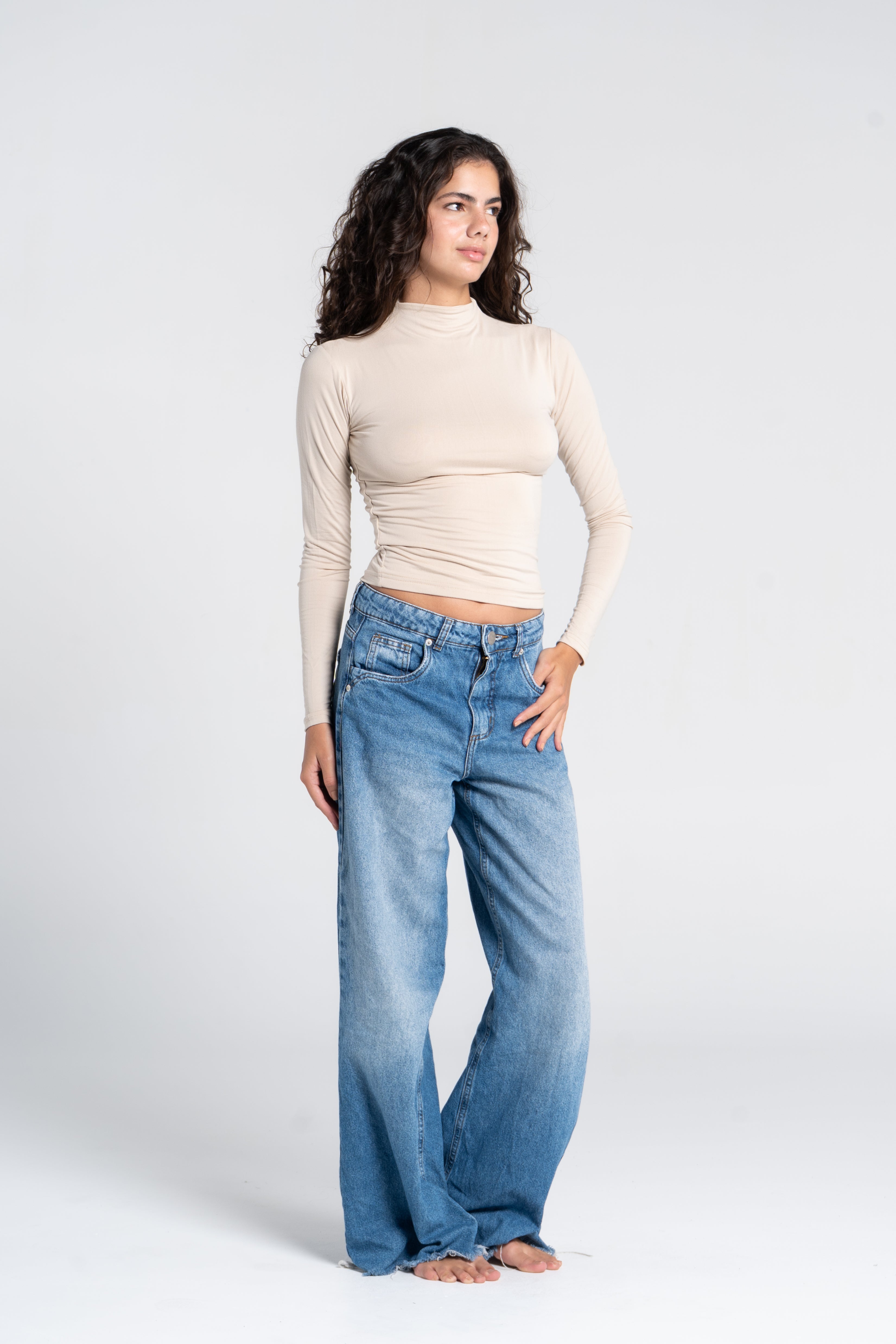 COTTON HIGH NECK LONG SLEEVE