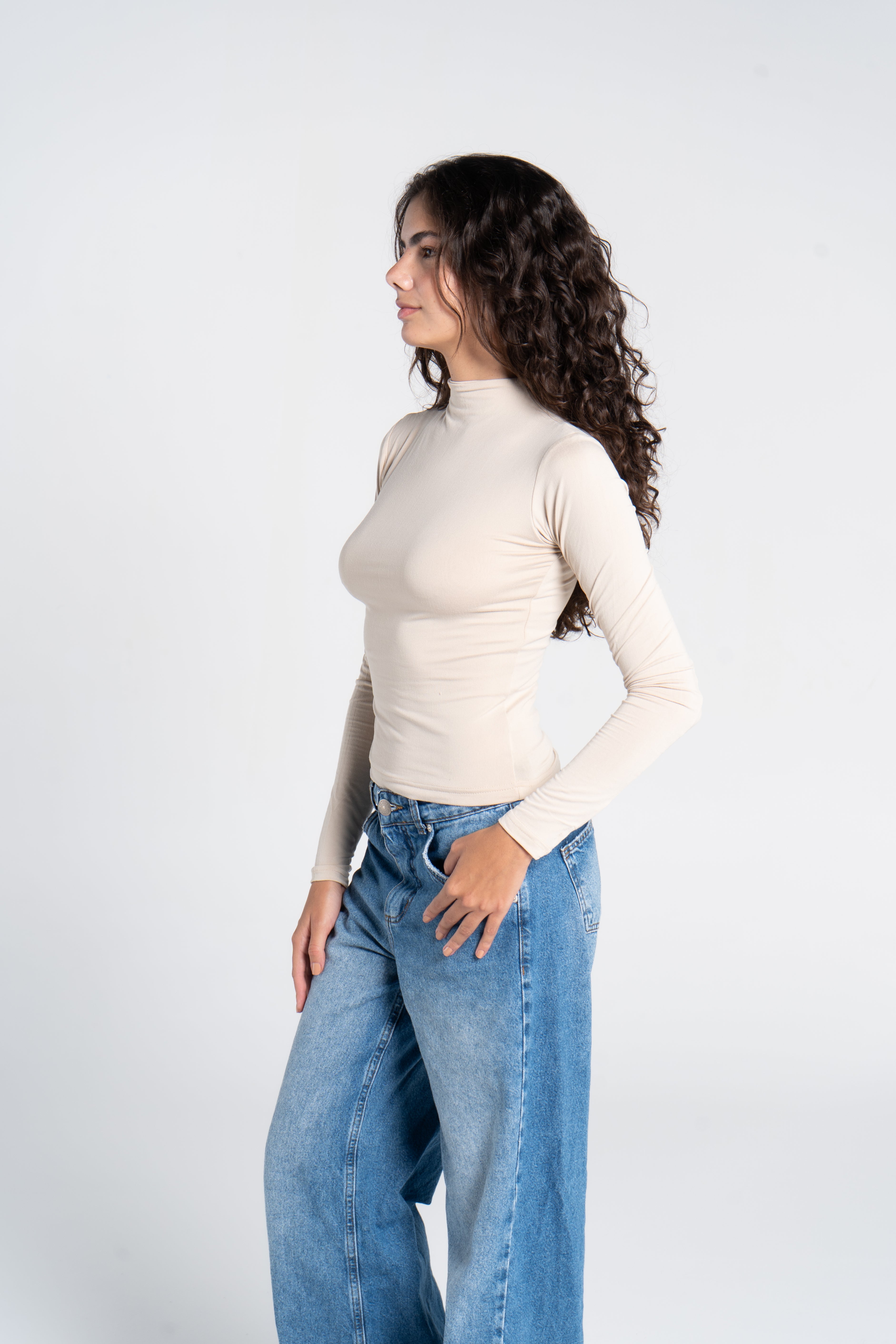 COTTON HIGH NECK LONG SLEEVE