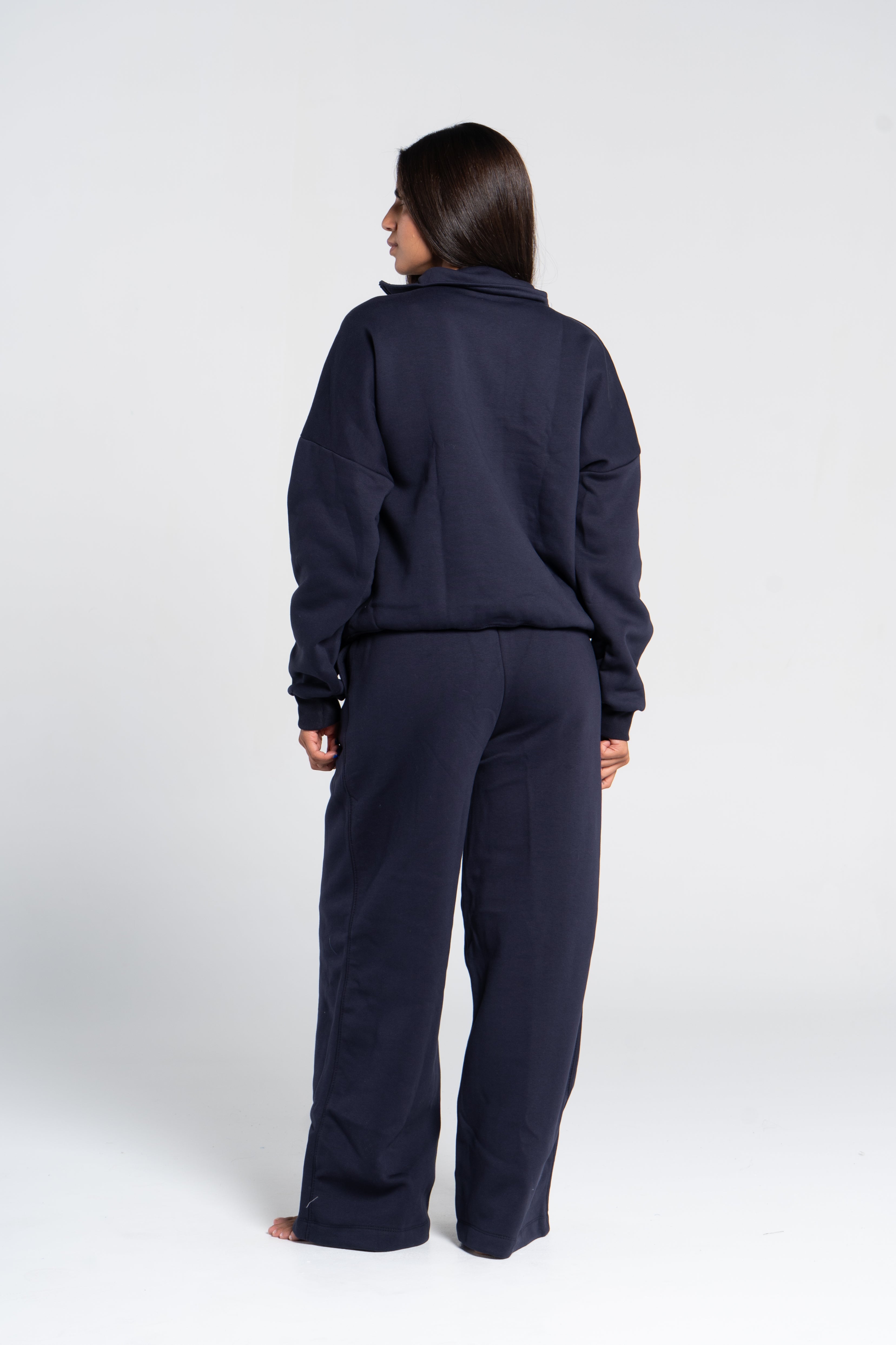 HIGH NECK ZIPPER SWEAT SHIRT