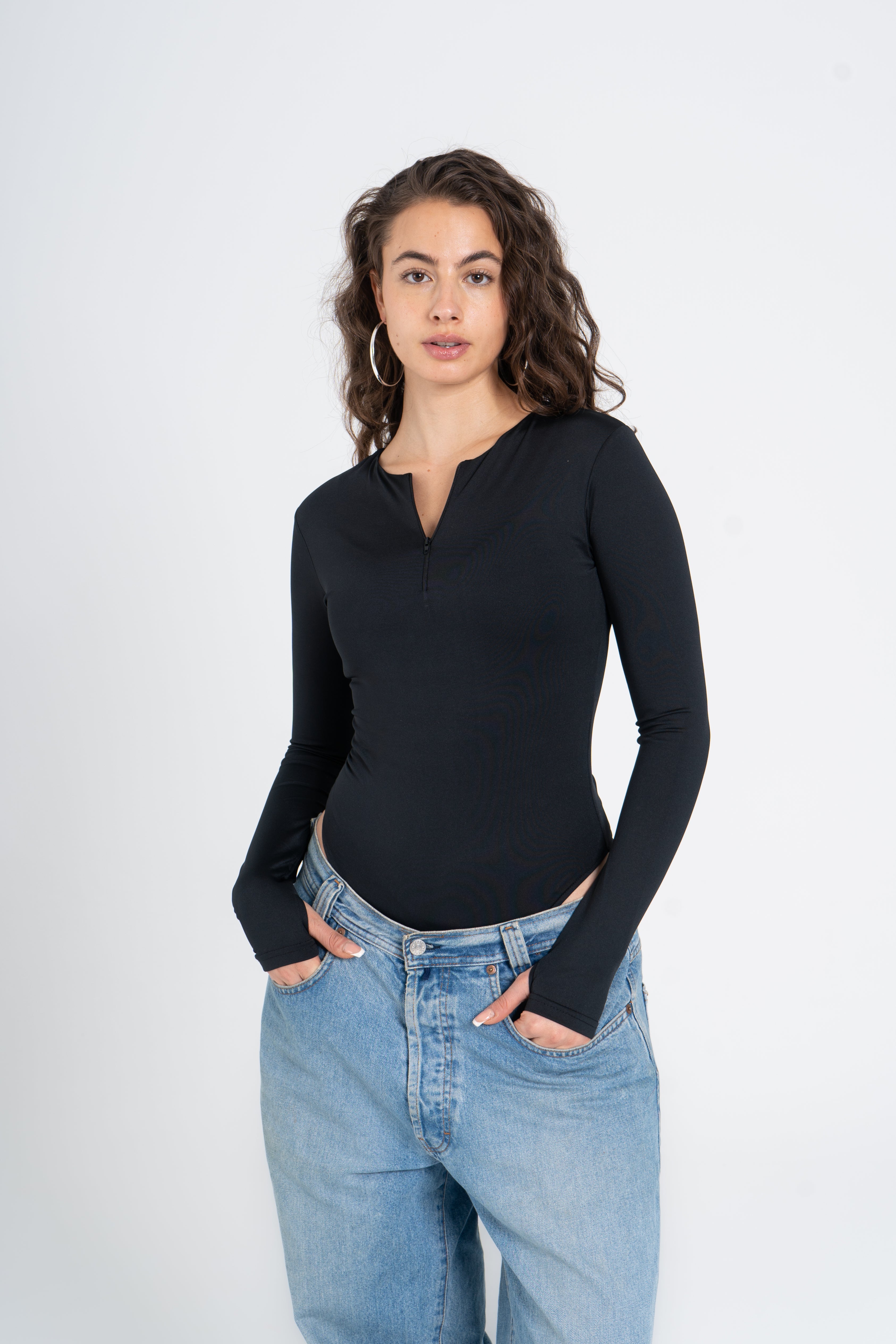 ZIPPER LONG SLEEVE BODYSUIT