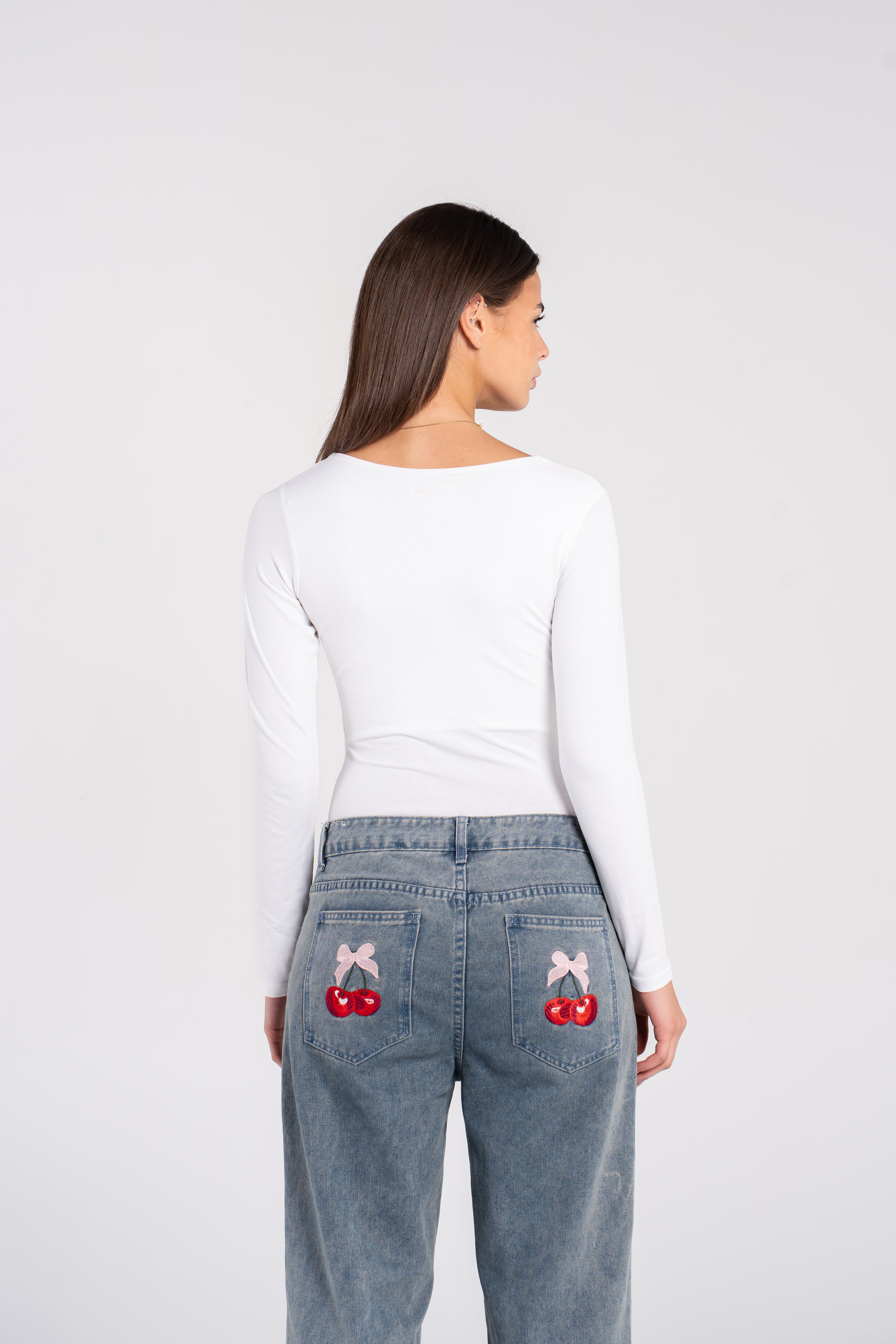 COTTON WIDE NECK LONG SLEEVE BODYSUIT