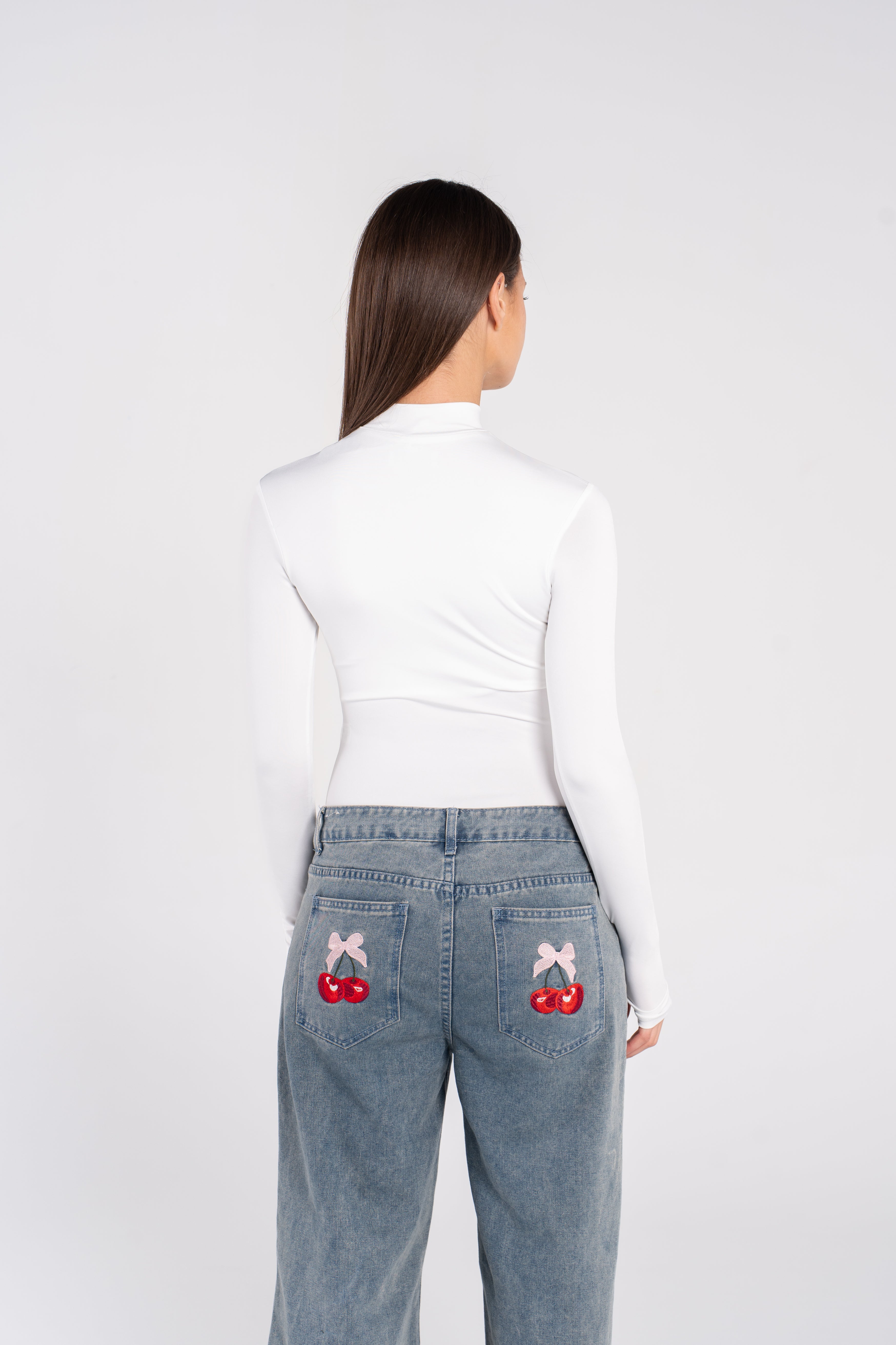 HIGH NECK ZIPPER LONG SLEEVE BODYSUIT