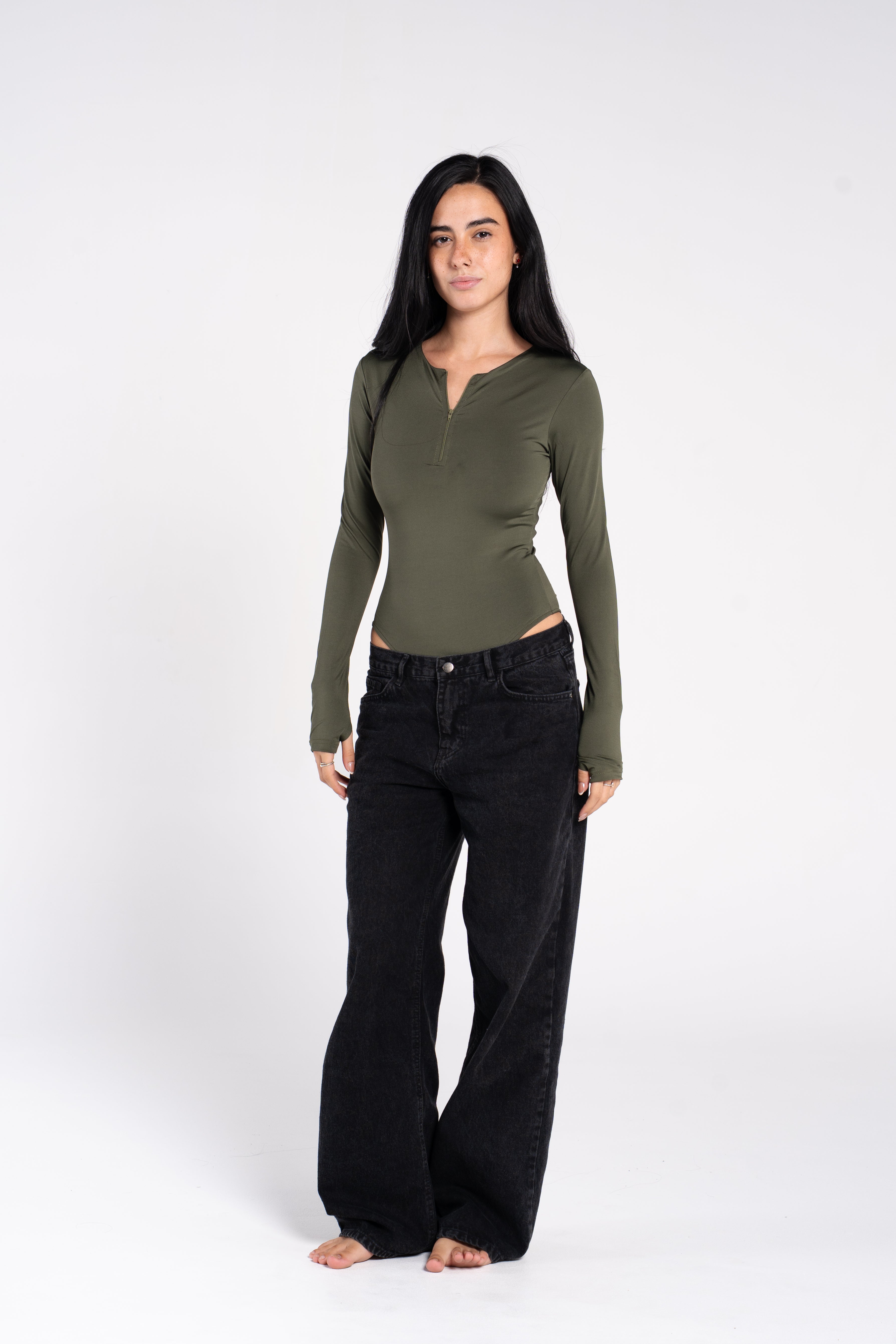 ZIPPER LONG SLEEVE BODYSUIT