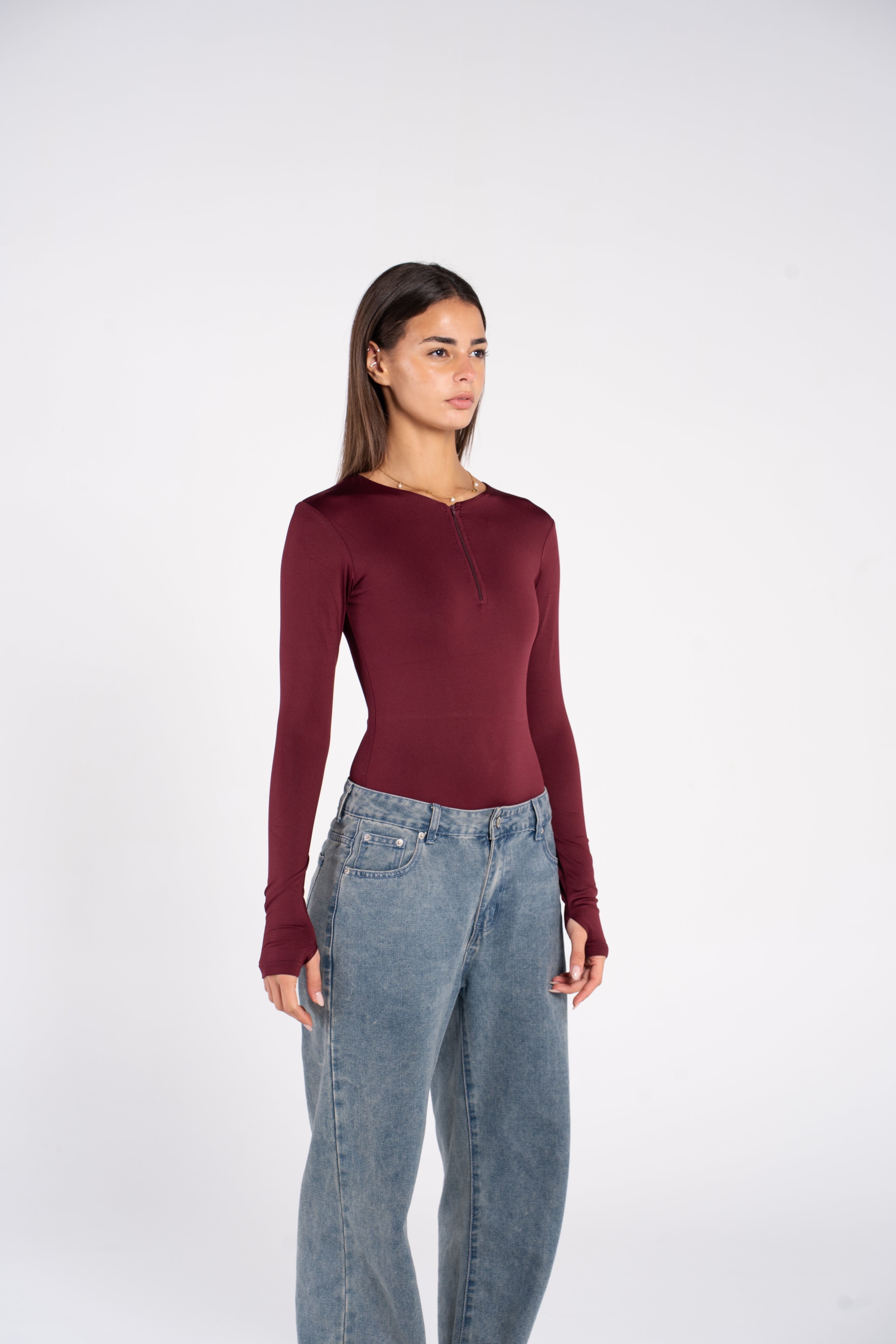 ZIPPER LONG SLEEVE BODYSUIT