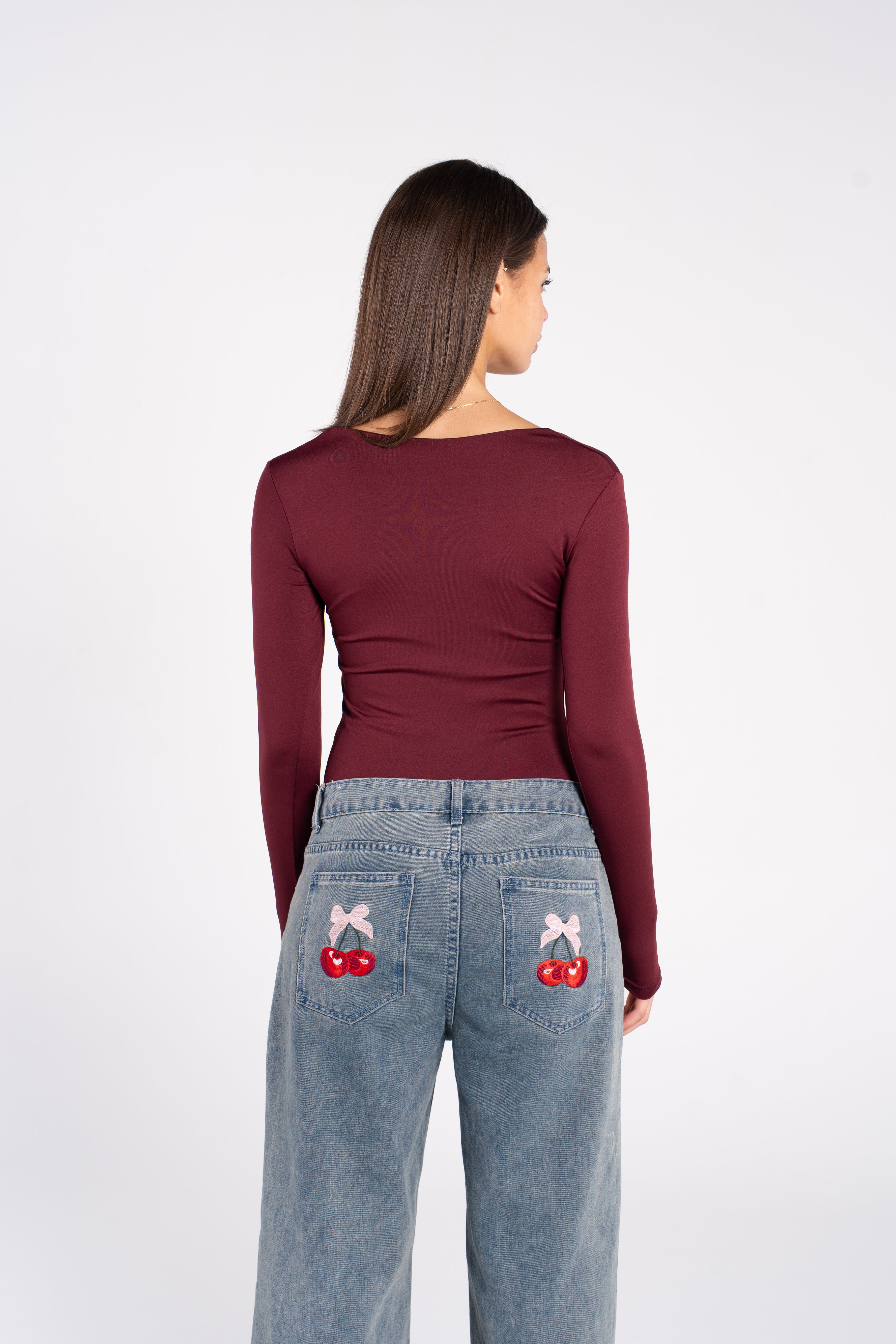 SQUARE NECK LONG SLEEVE BODYSUIT