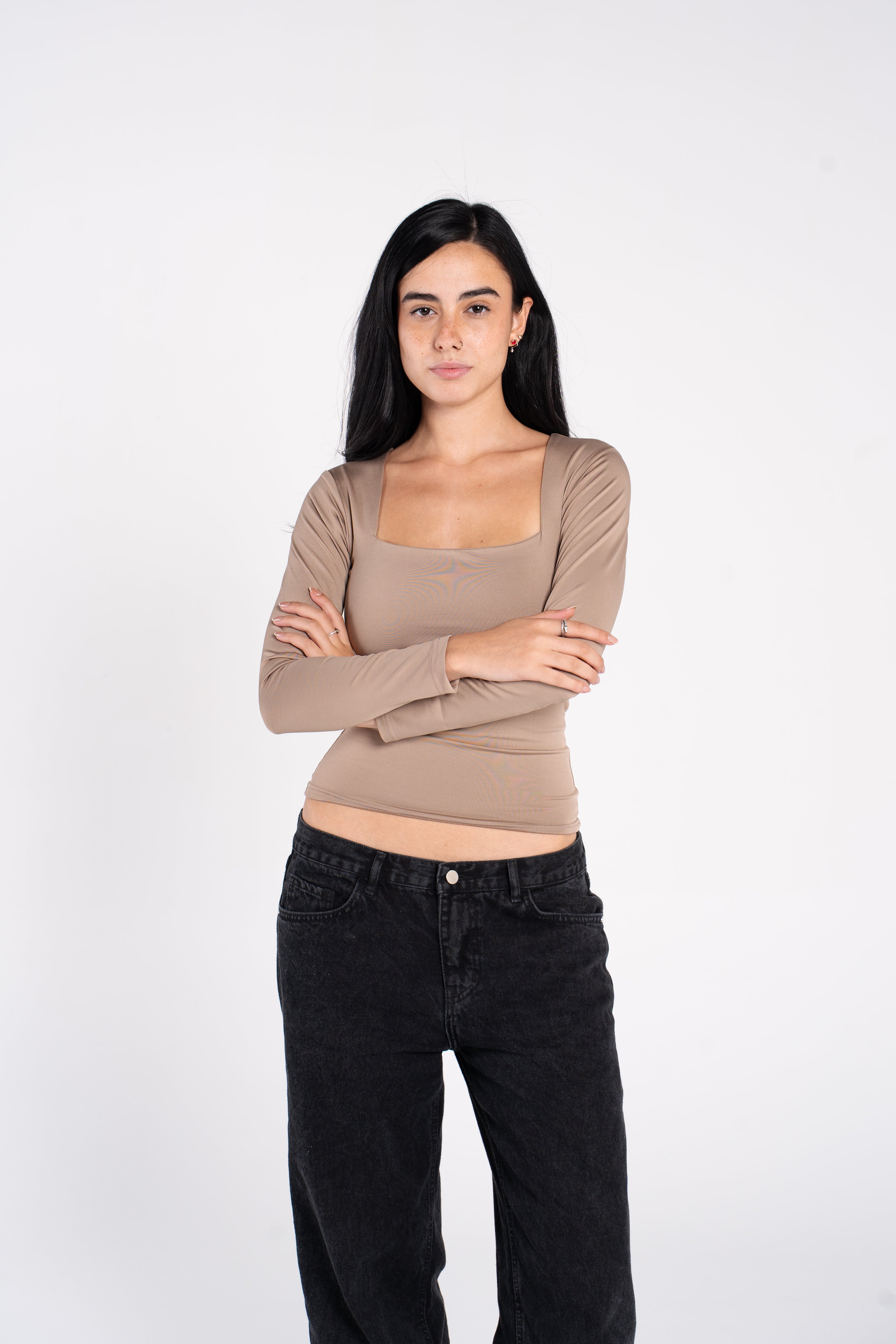 SQUARE NECK LONG SLEEVE