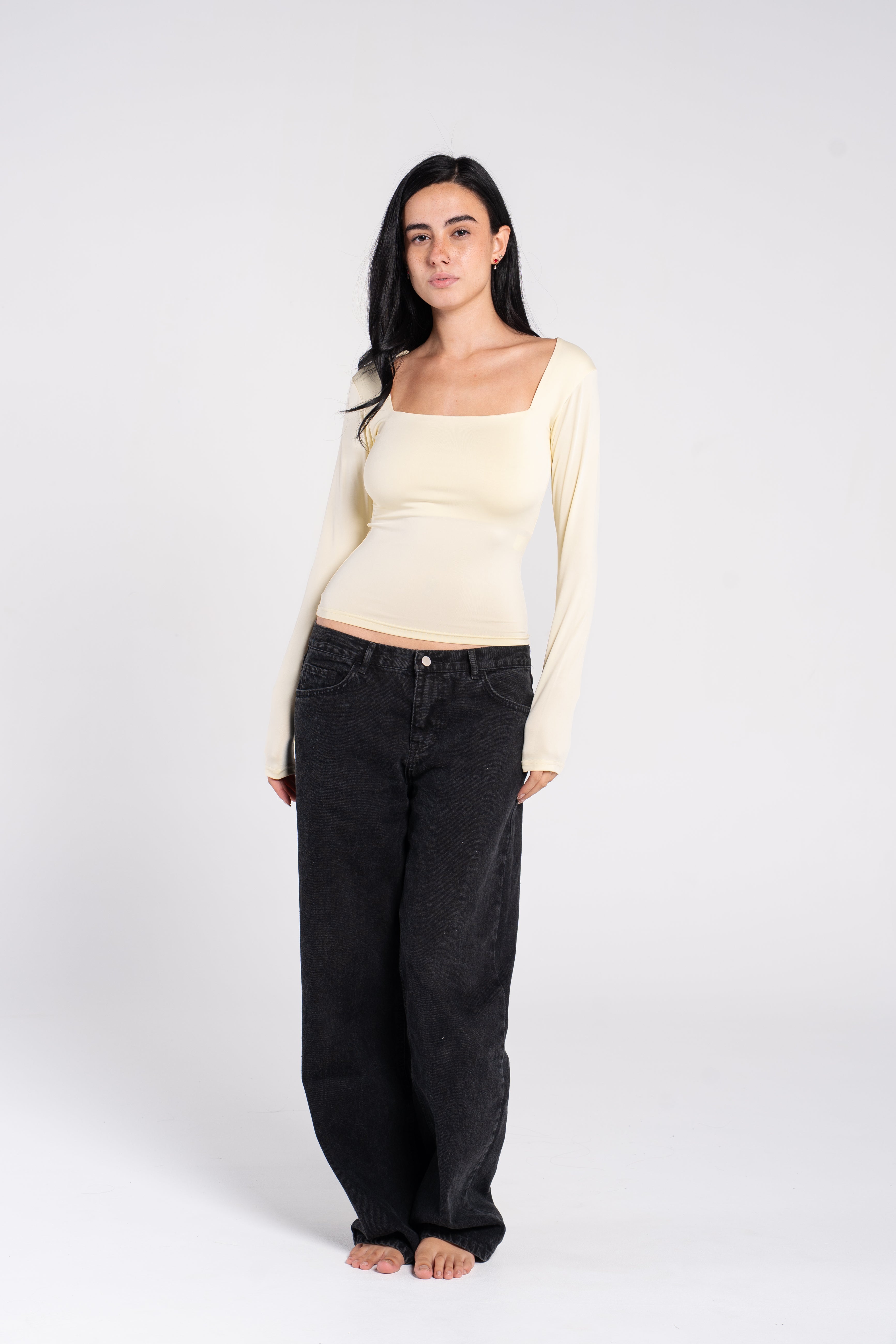SQUARE NECK LONG SLEEVE
