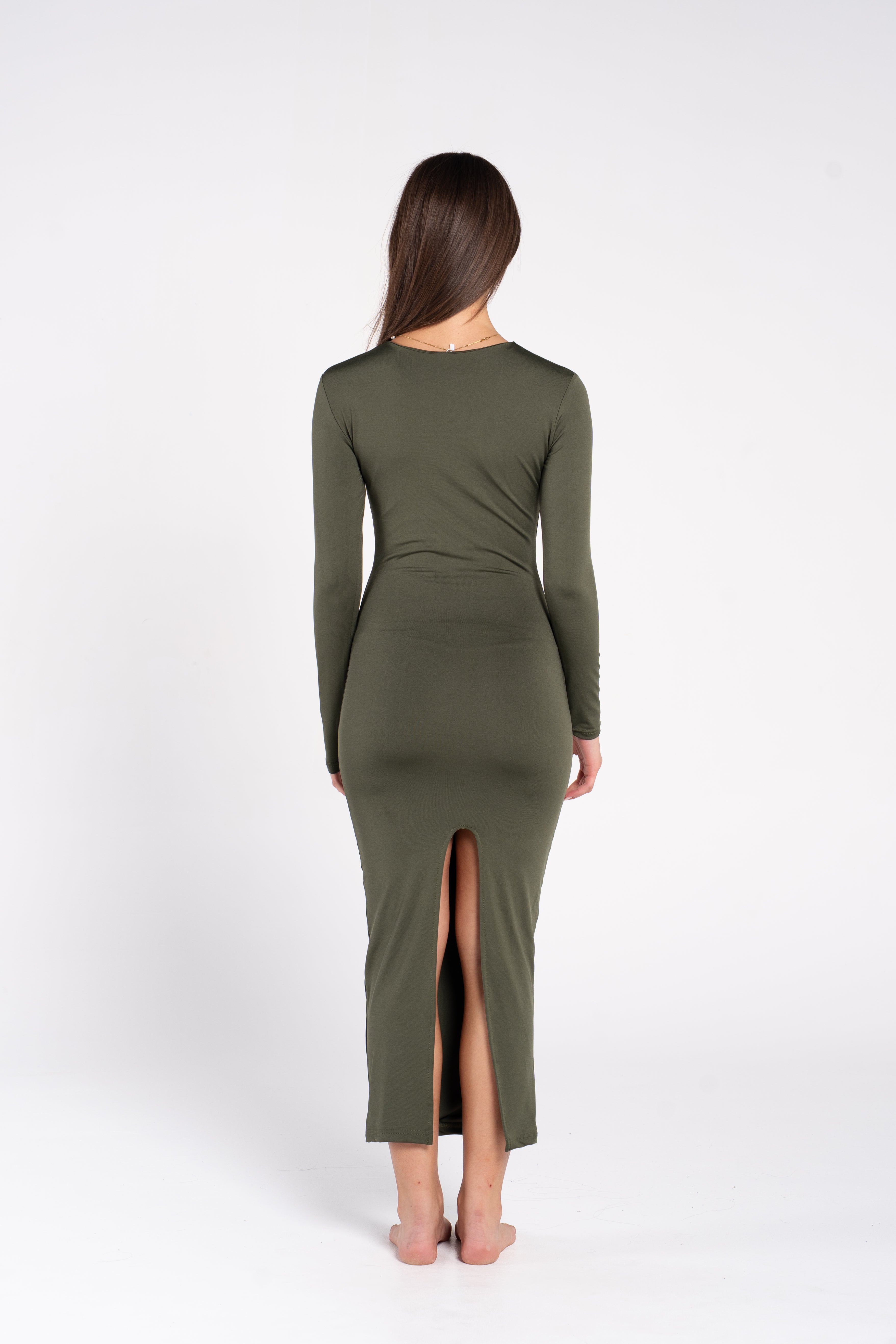 ROUND NECK LONG SLEEVE DRESS