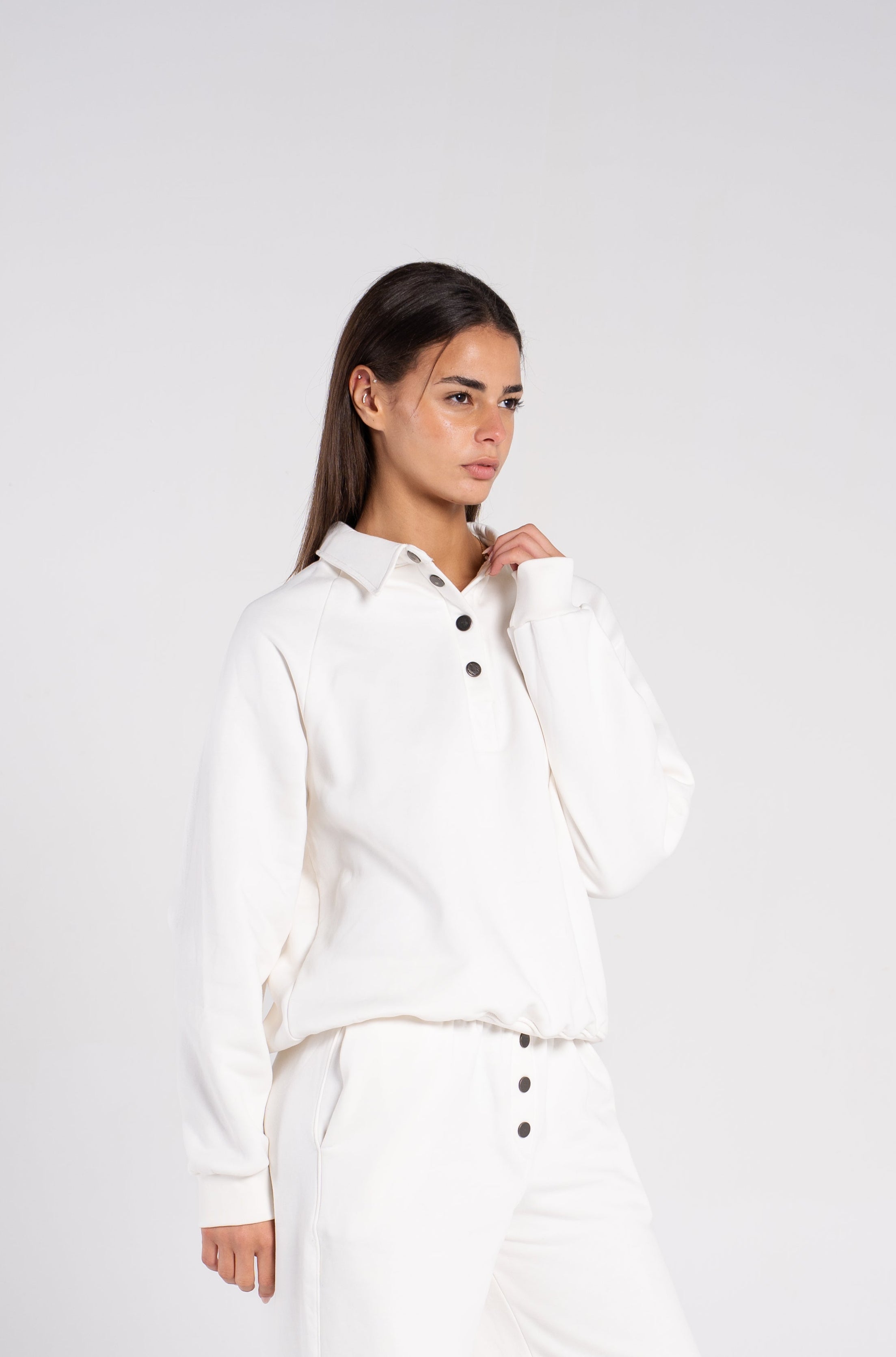 V POLO BUTTONS SWEAT SHIRT