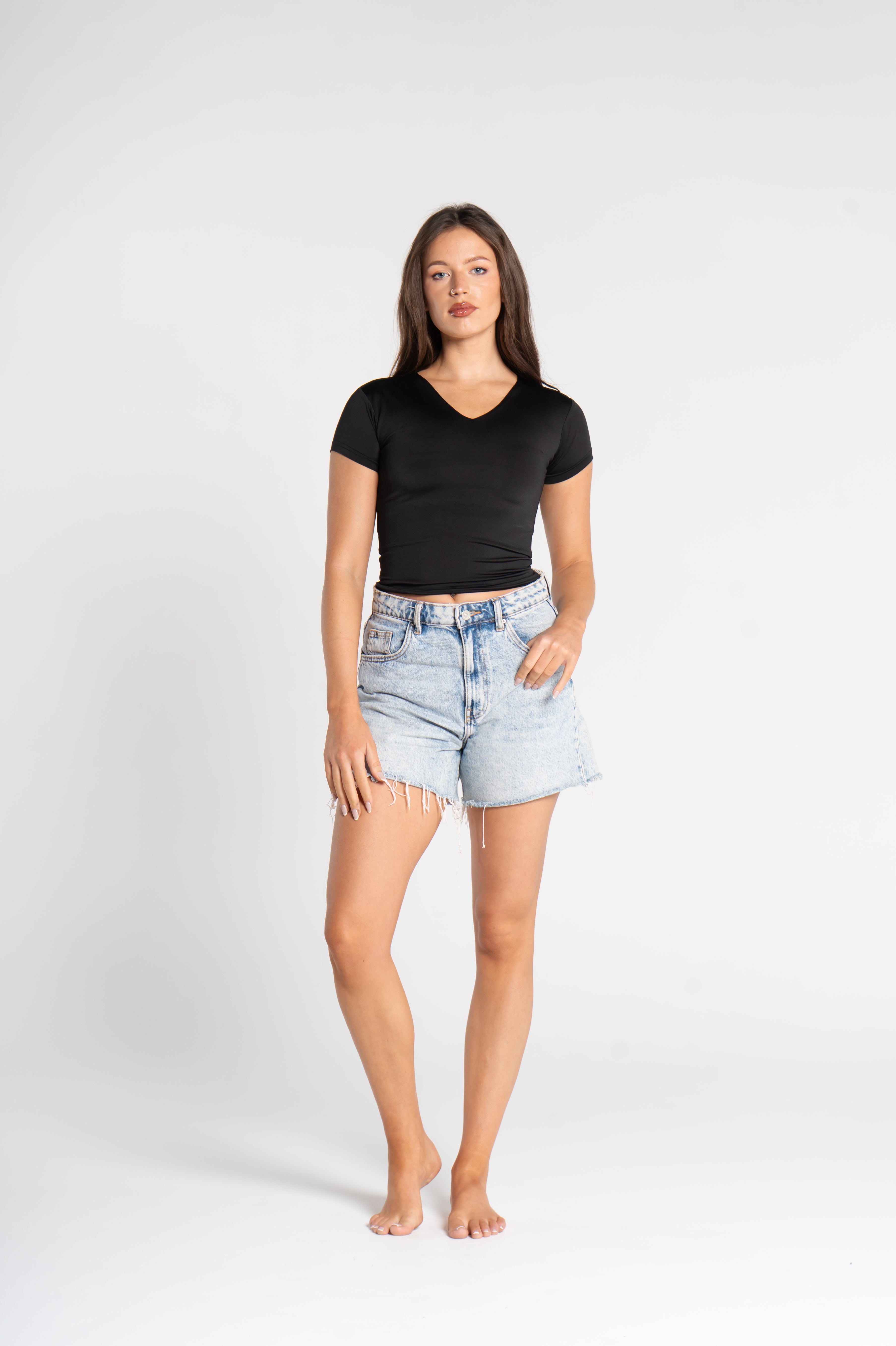 V NECK SHORT SLEEVE