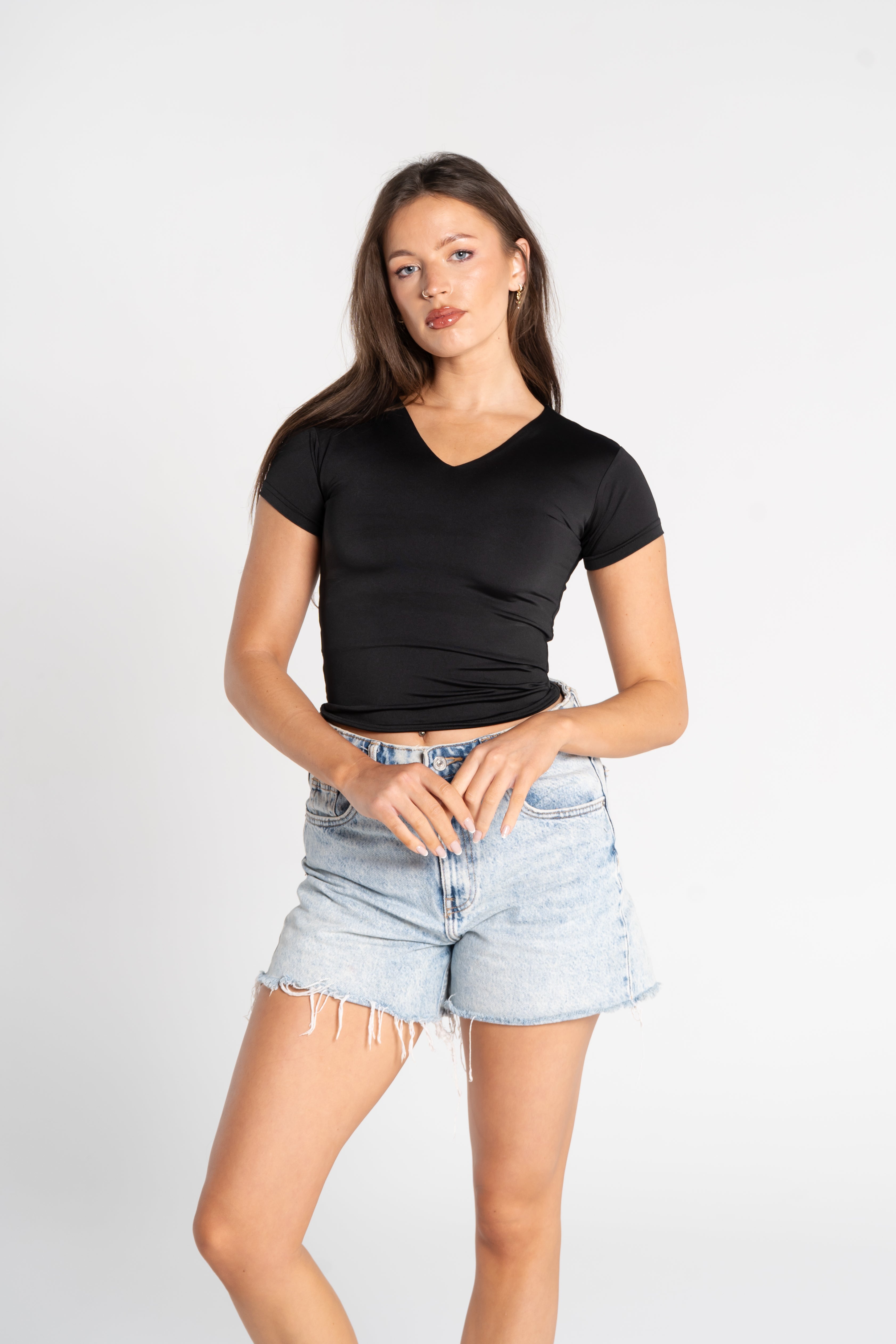 V NECK SHORT SLEEVE