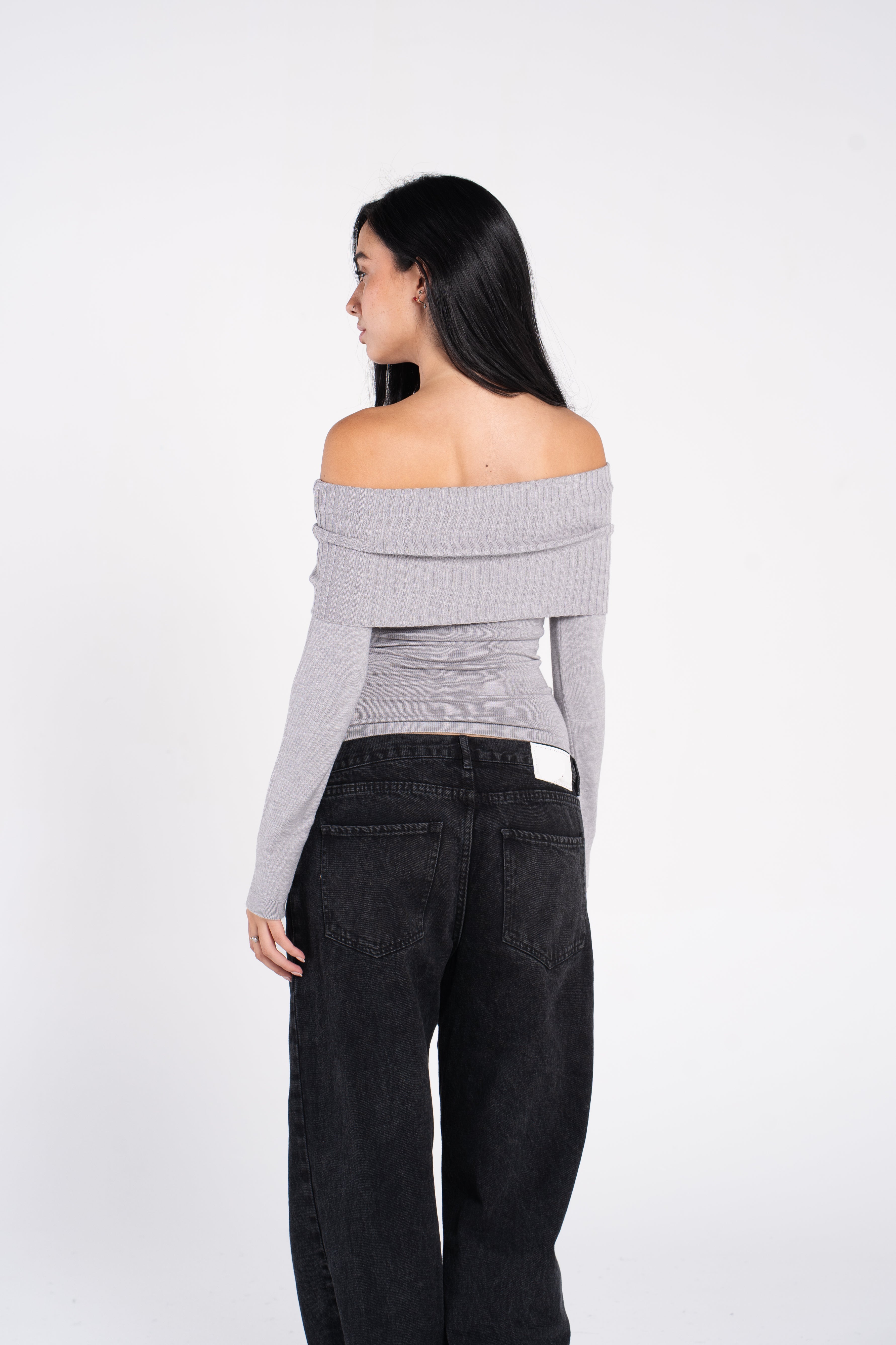 KNIT OFF SHOULDER LONG SLEEVE