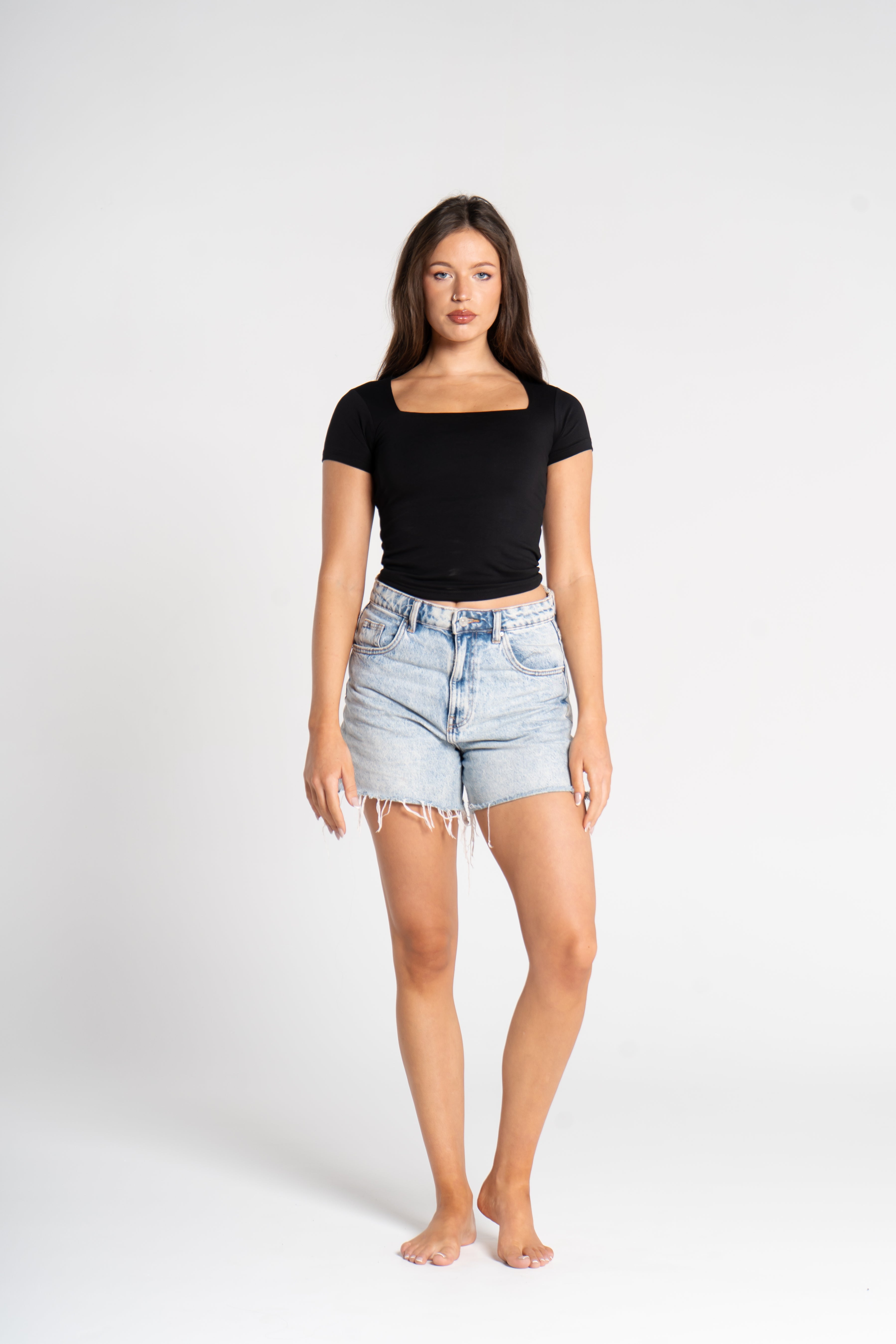 COTTON SQUARE NECK SHORT SLEEVE