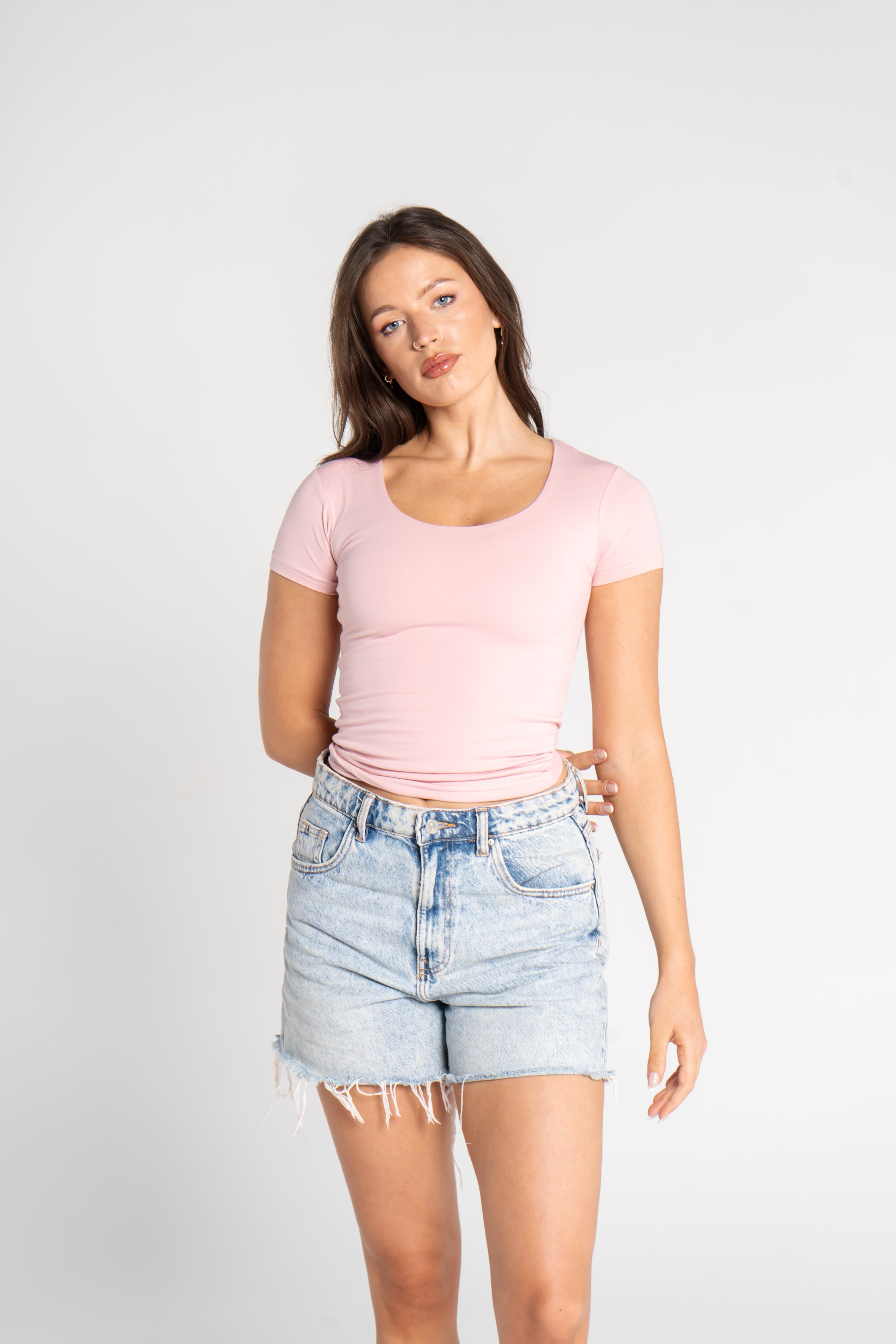 COTTON WIDE NECK SHORT SLEEVE