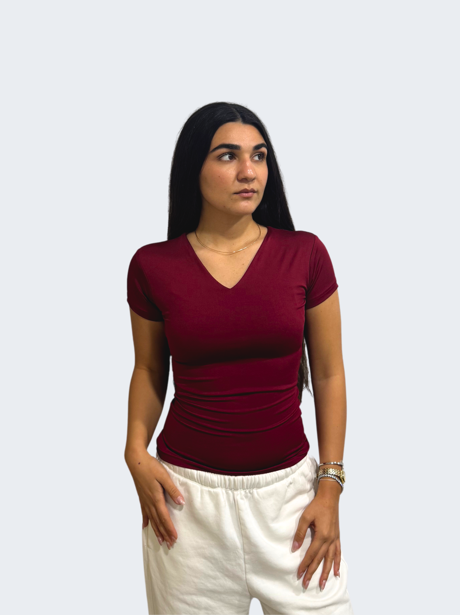 V NECK SHORT SLEEVE