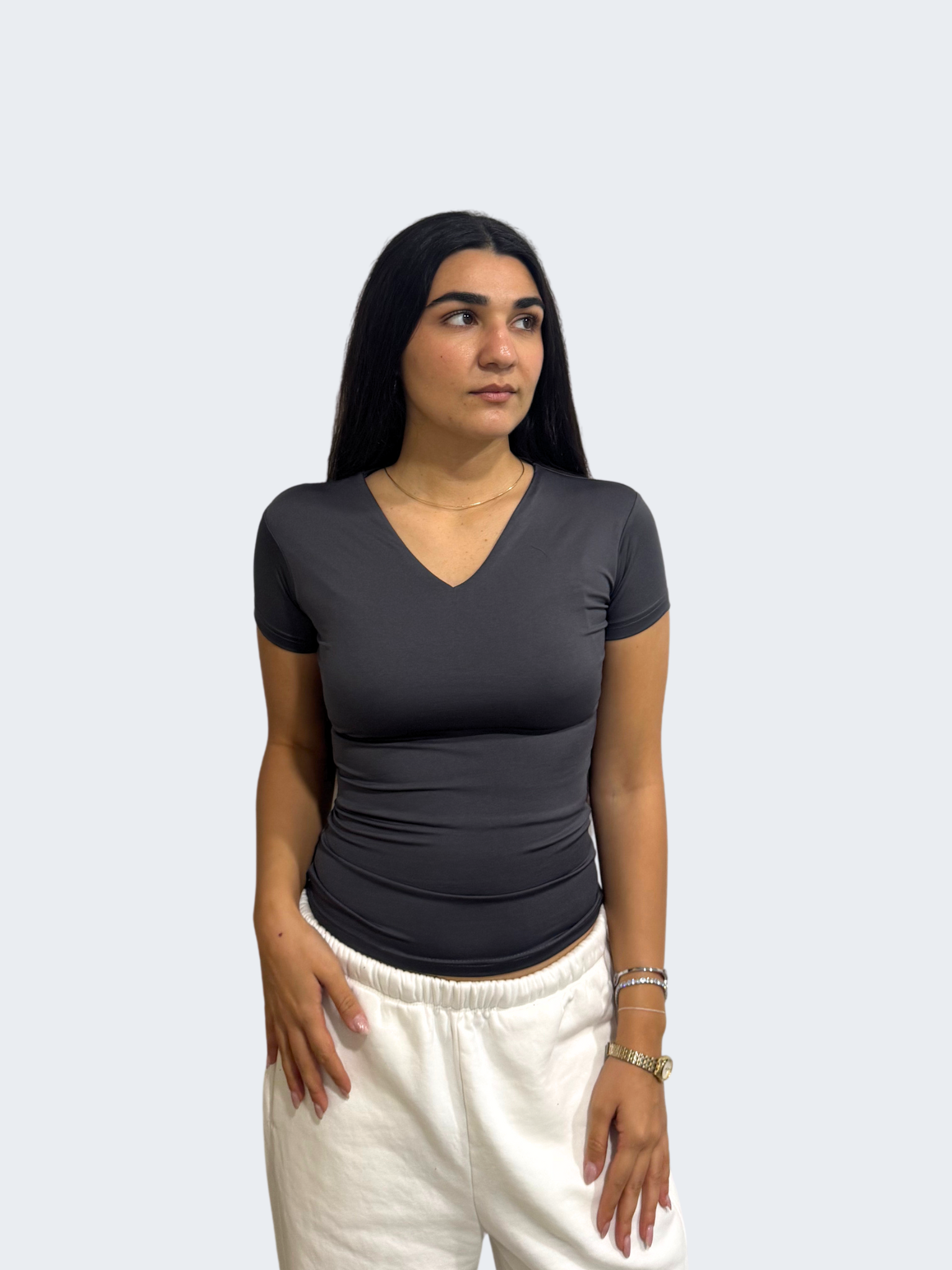 V NECK SHORT SLEEVE