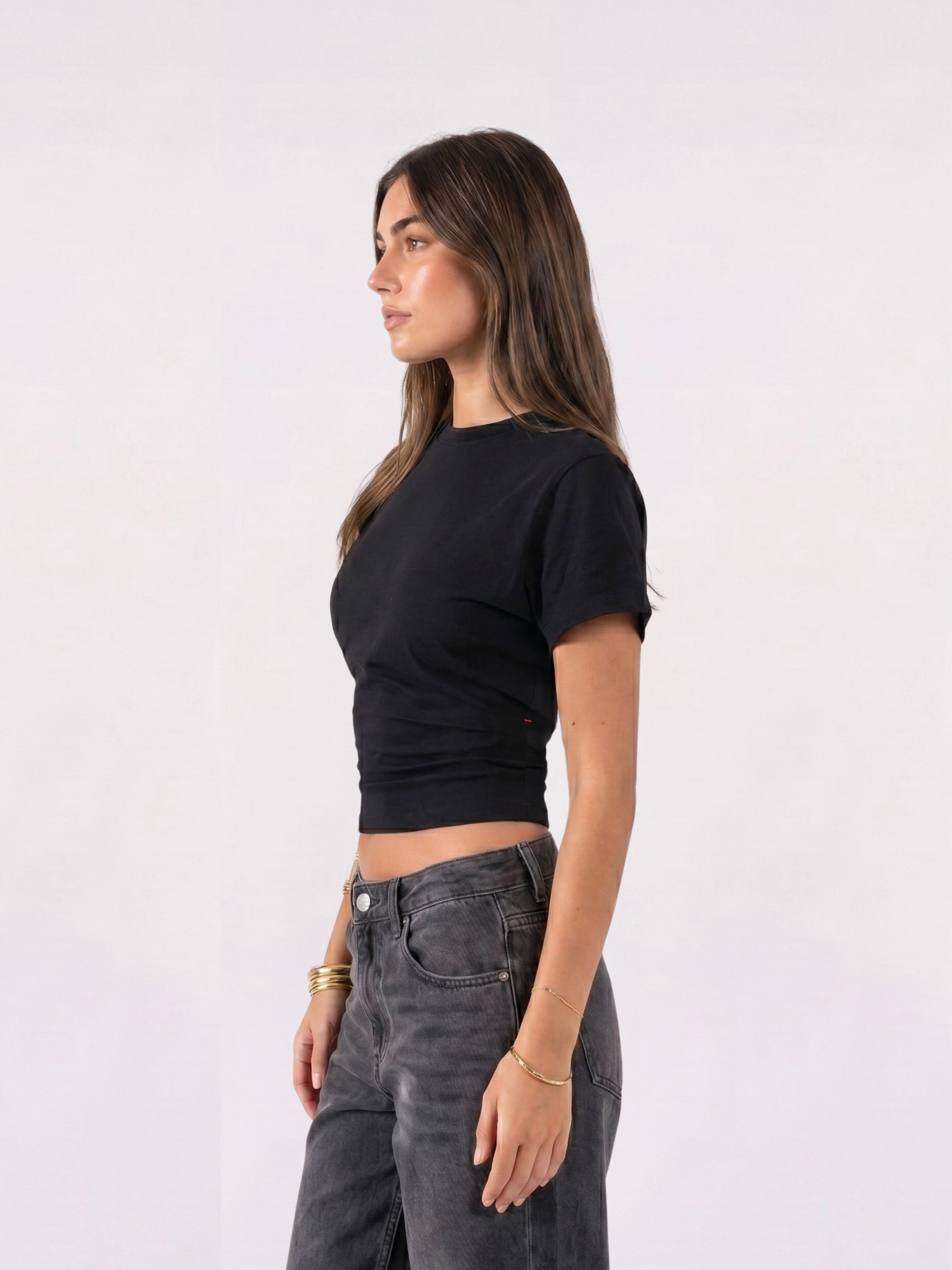 REFINED CINCHED WAIST COTTON TOP