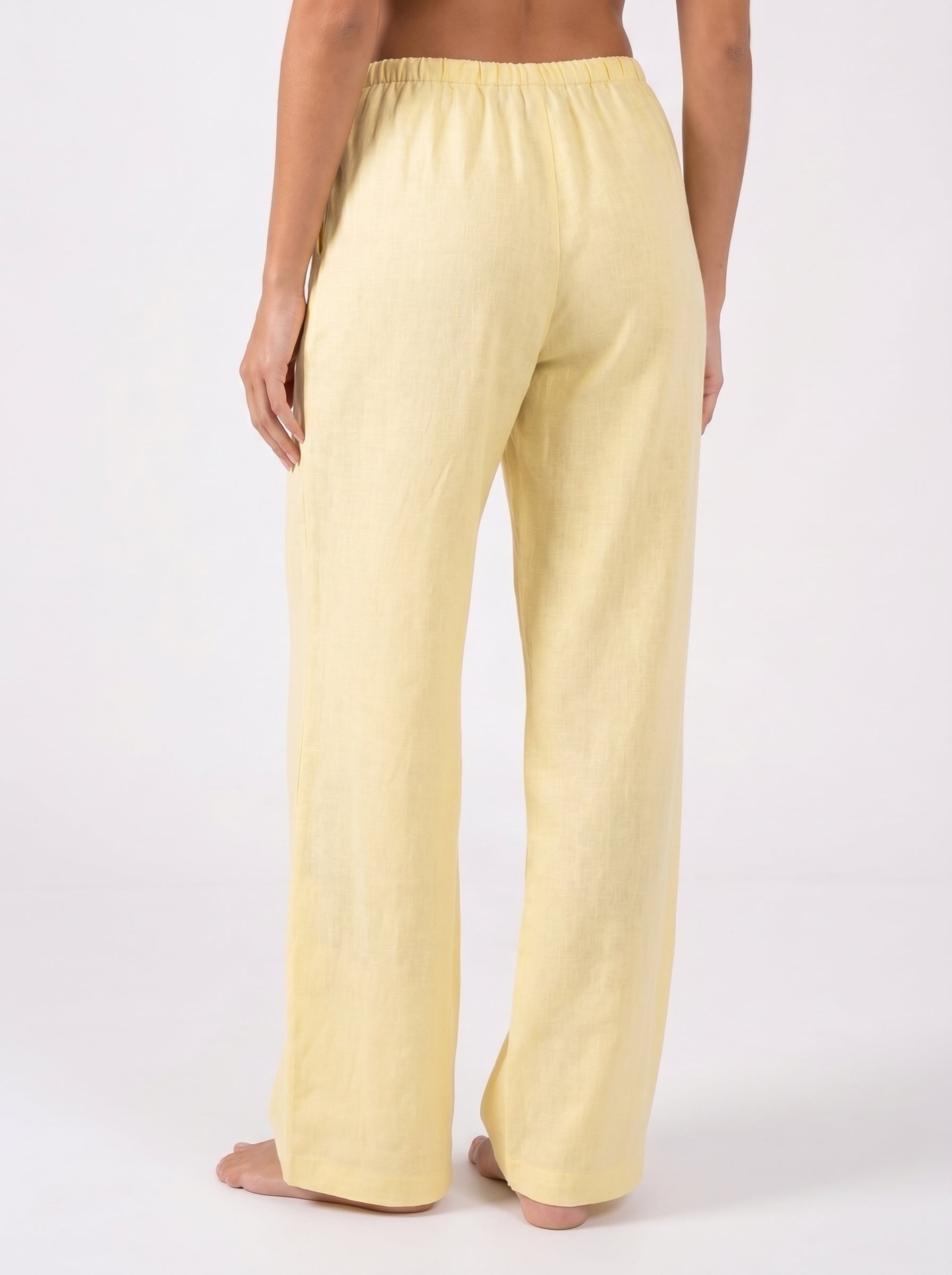 REFINED LINEN WIDE-LEG PANTS