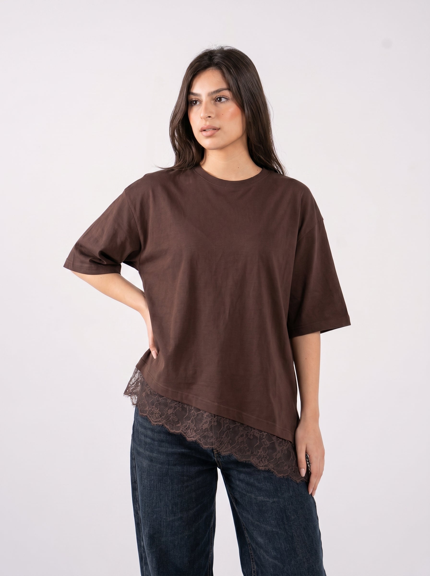 REFINED LACE OVERSIZED T-SHIRT