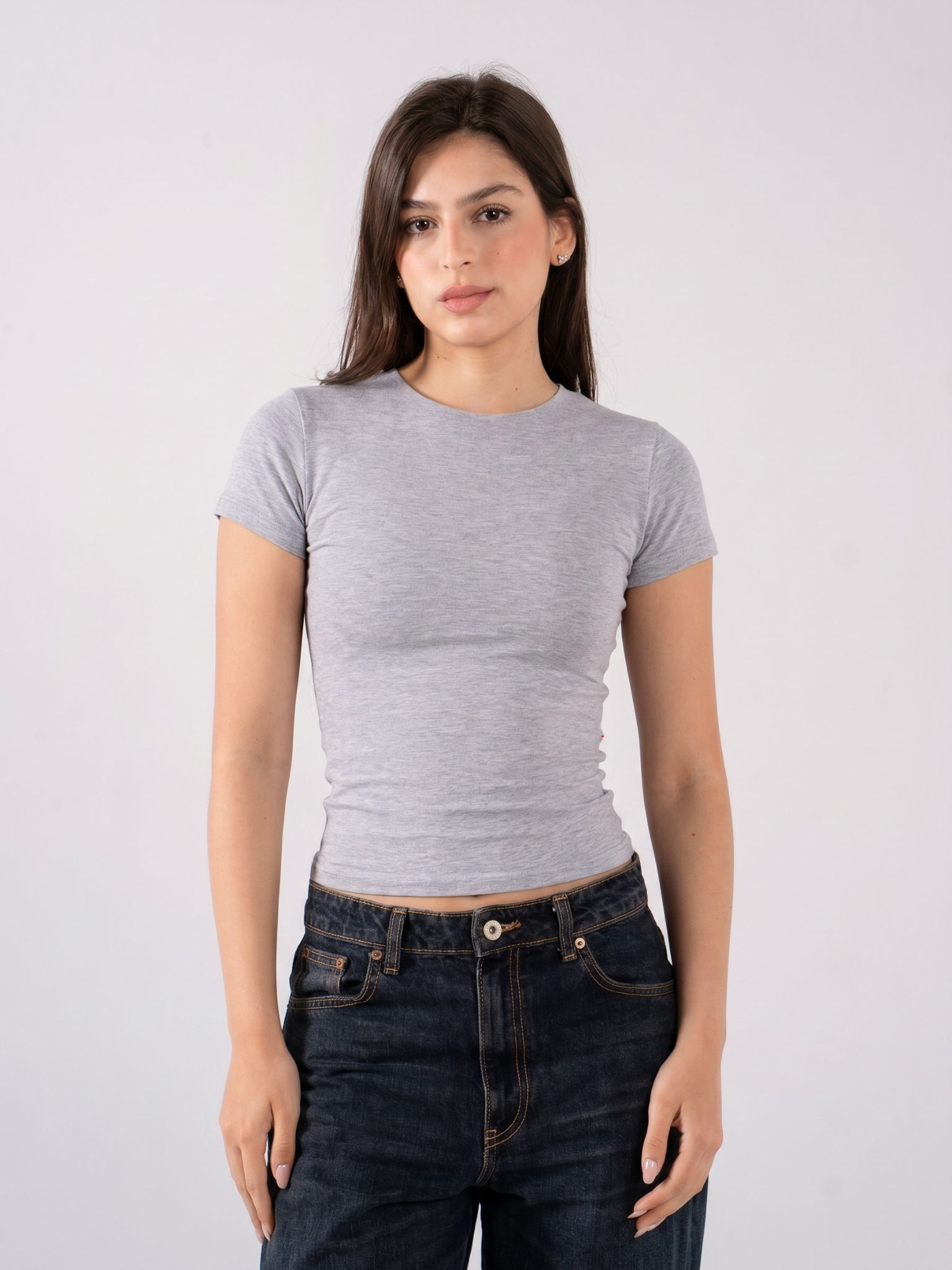 REFINED COTTON SHORT-SLEEVE ROUND NECK