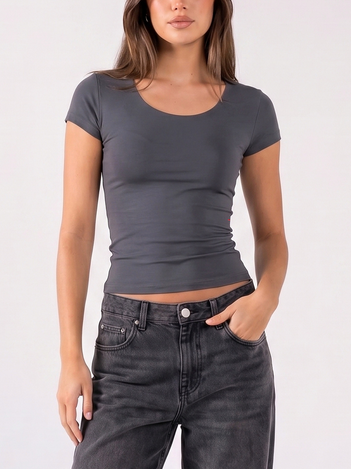 REFINED SHORT-SLEEVE WIDE NECK