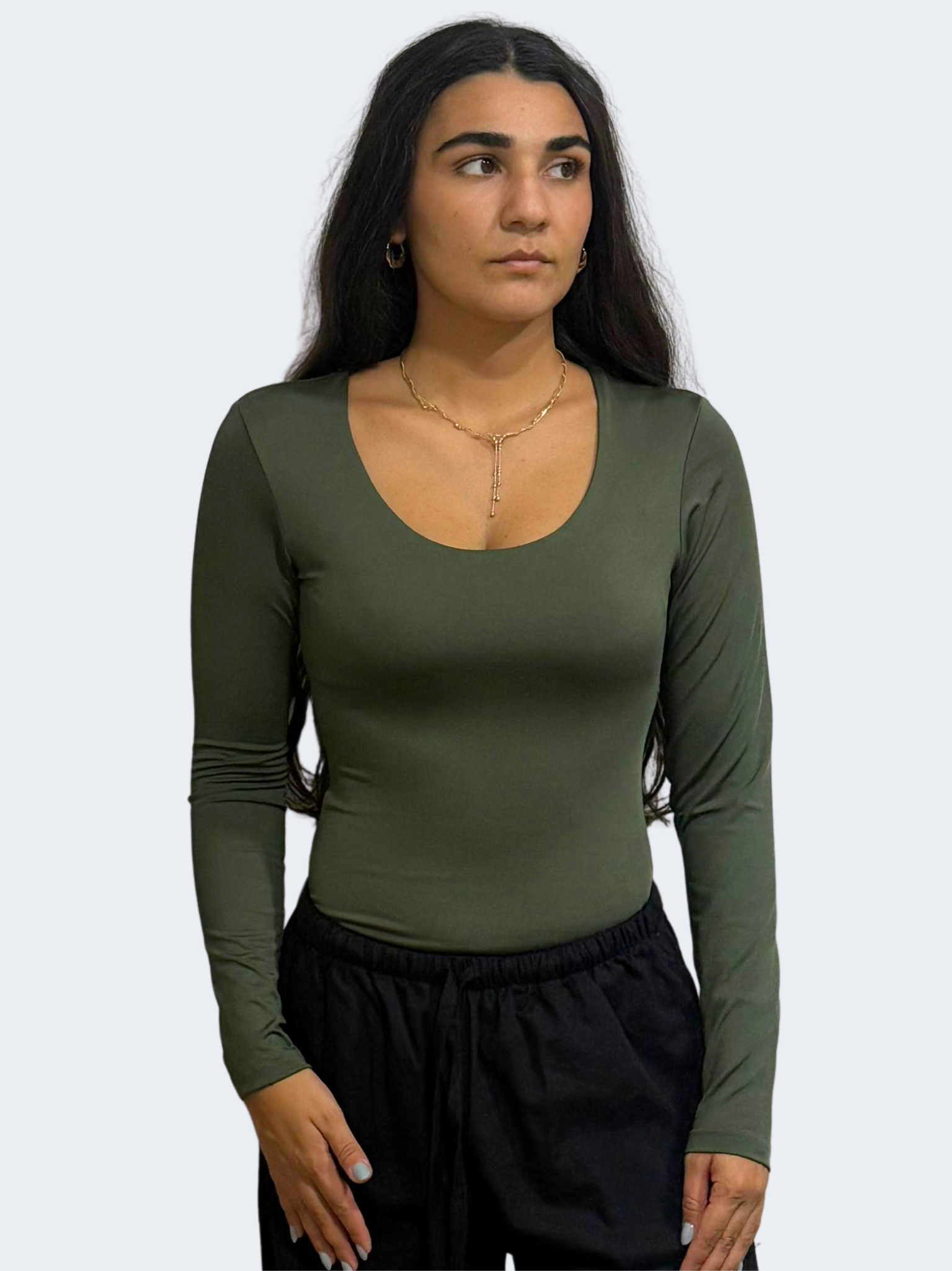WIDE NECK LONG SLEEVE BODYSUIT
