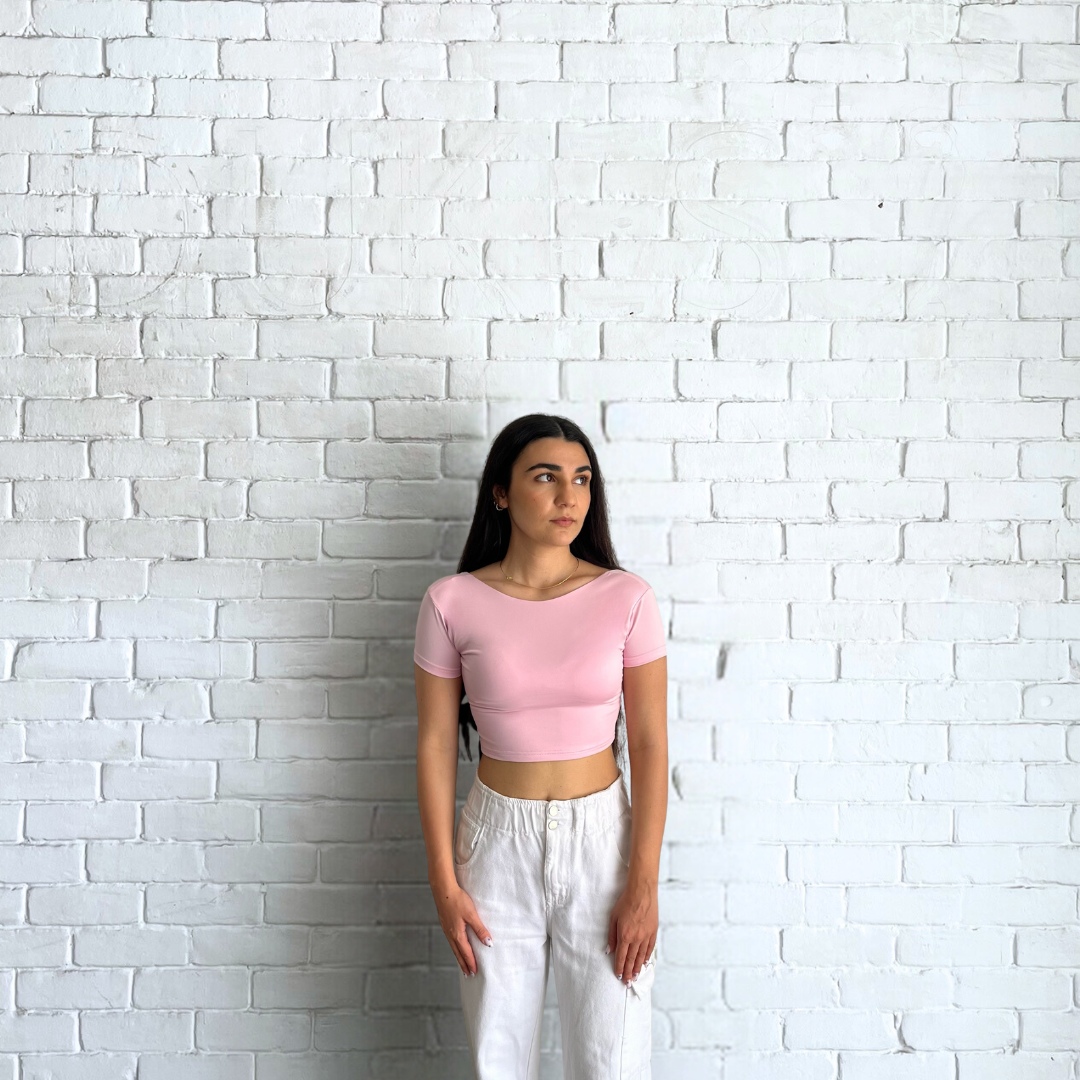 CROPPED BACKLESS ROUND NECK