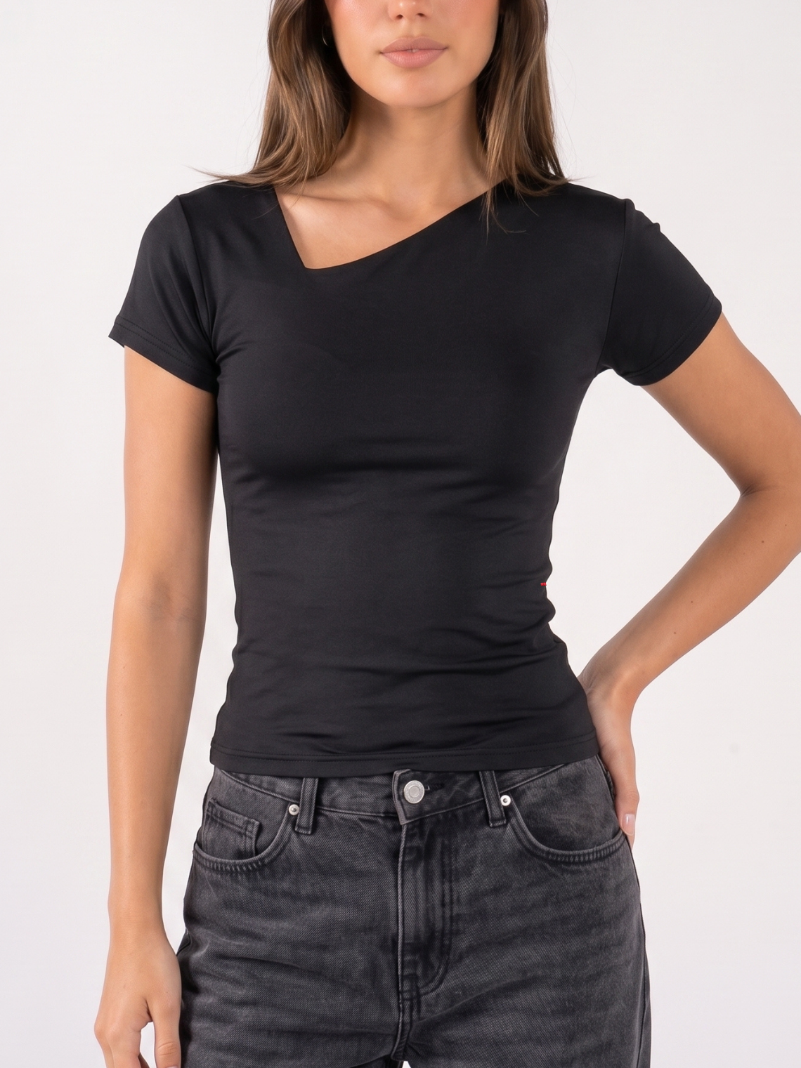 REFINED ASYMMETRICAL V NECK