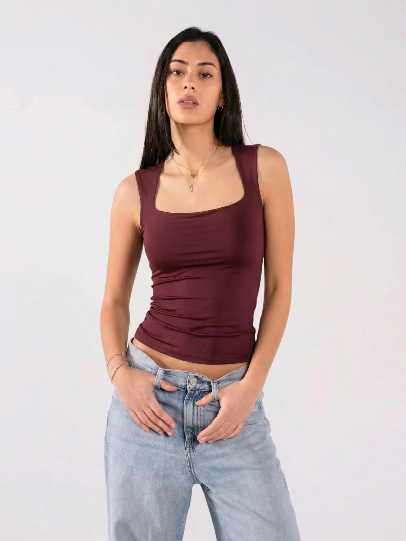REFINED SQUARE NECK TANK TOP