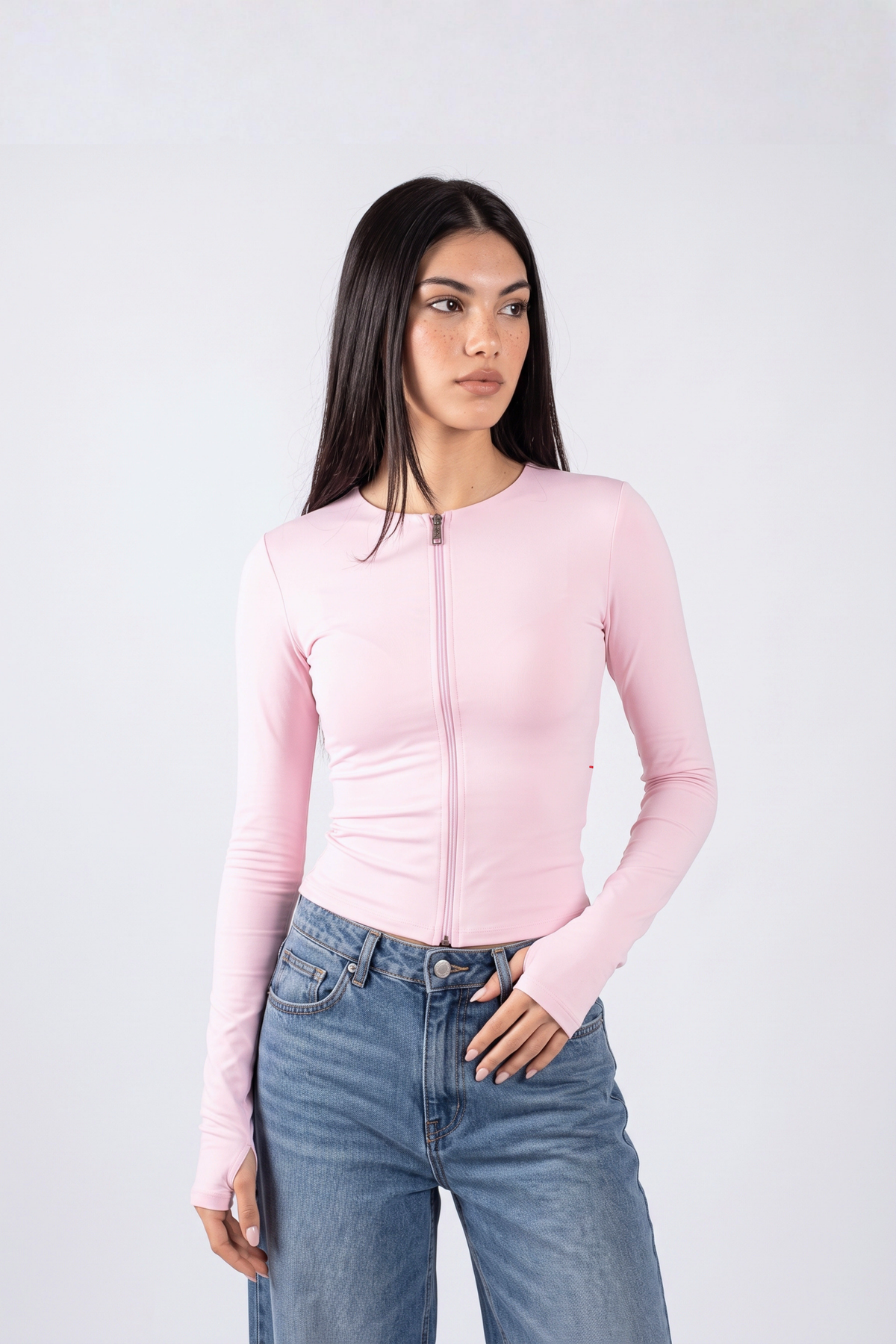REFINED LONG-SLEEVE FULL ZIPPER