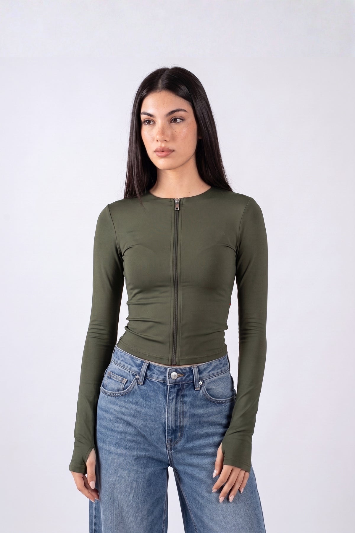 REFINED LONG-SLEEVE FULL ZIPPER