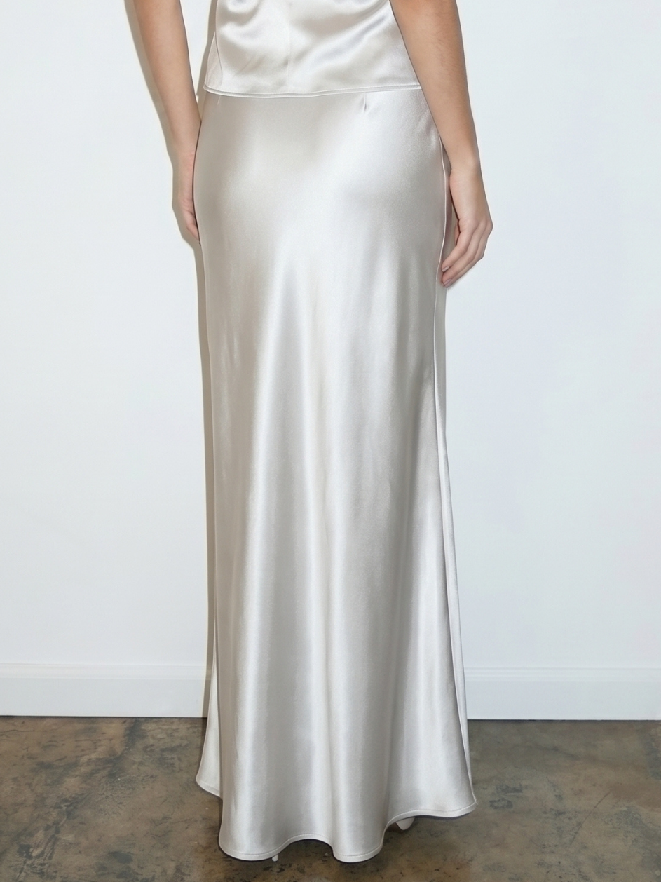 REFINED SATIN MIDI SKIRT