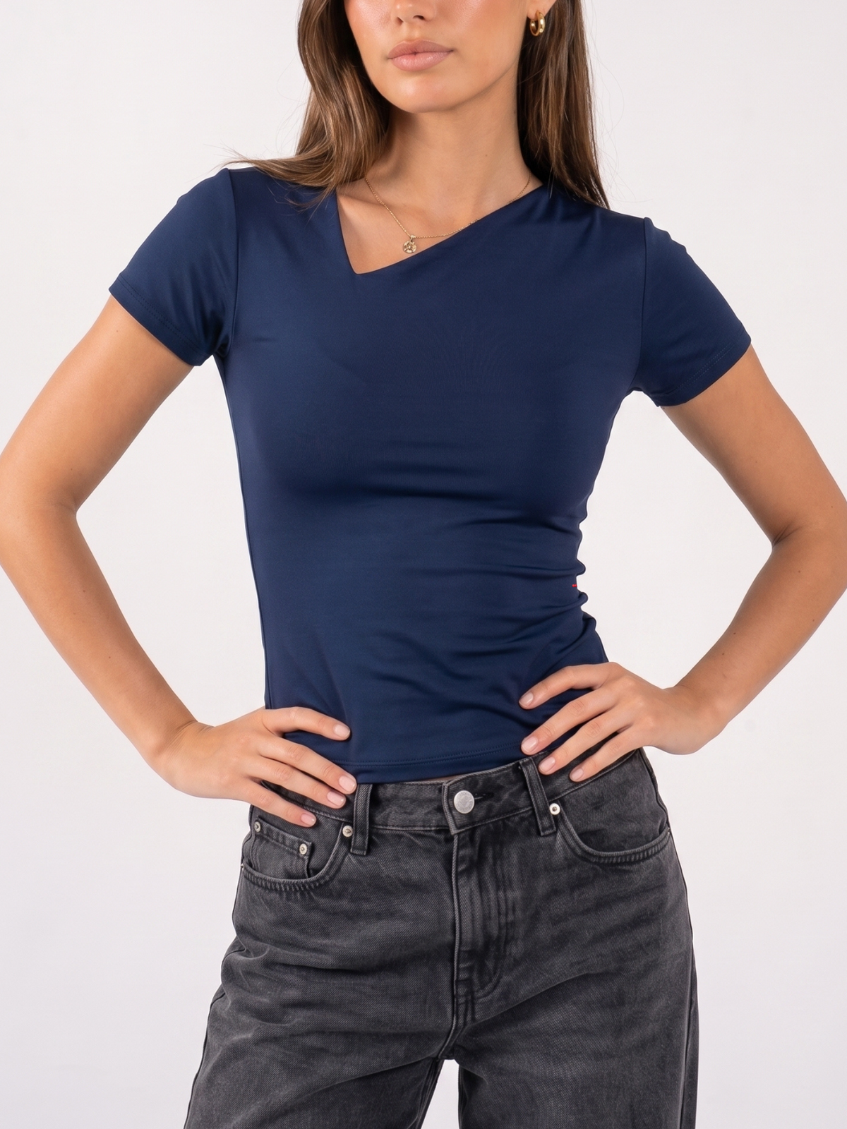 REFINED ASYMMETRICAL V NECK