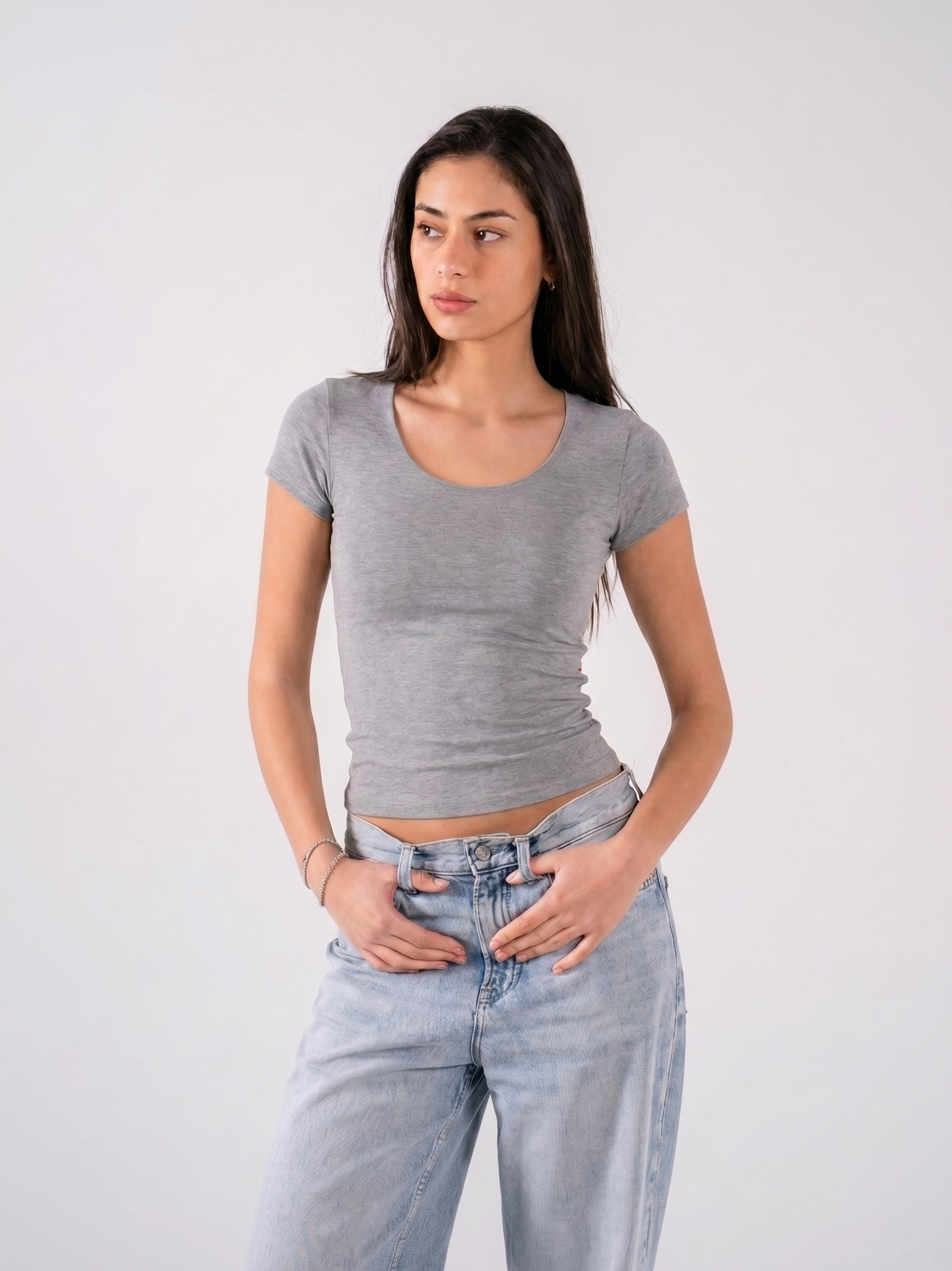 REFINED COTTON SHORT-SLEEVE WIDE NECK