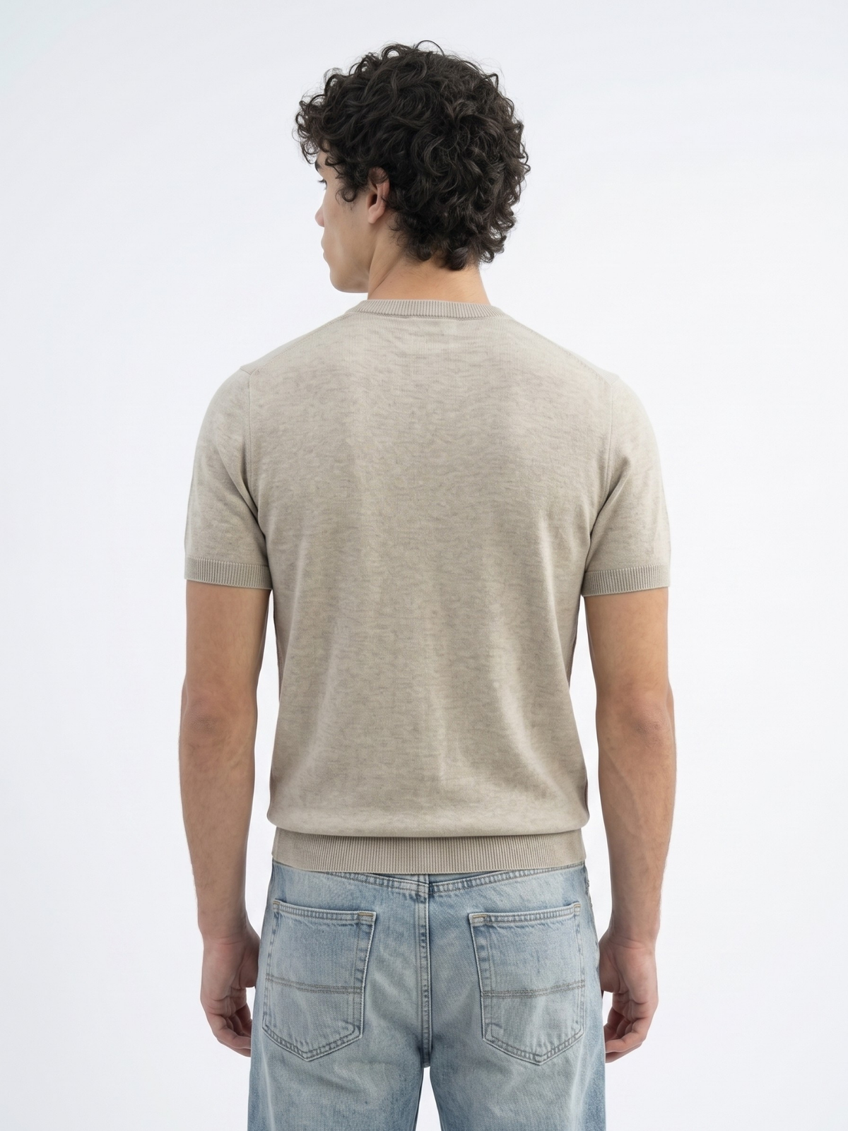 REFINED ROUND NECK COTTON KNIT T-SHIRT