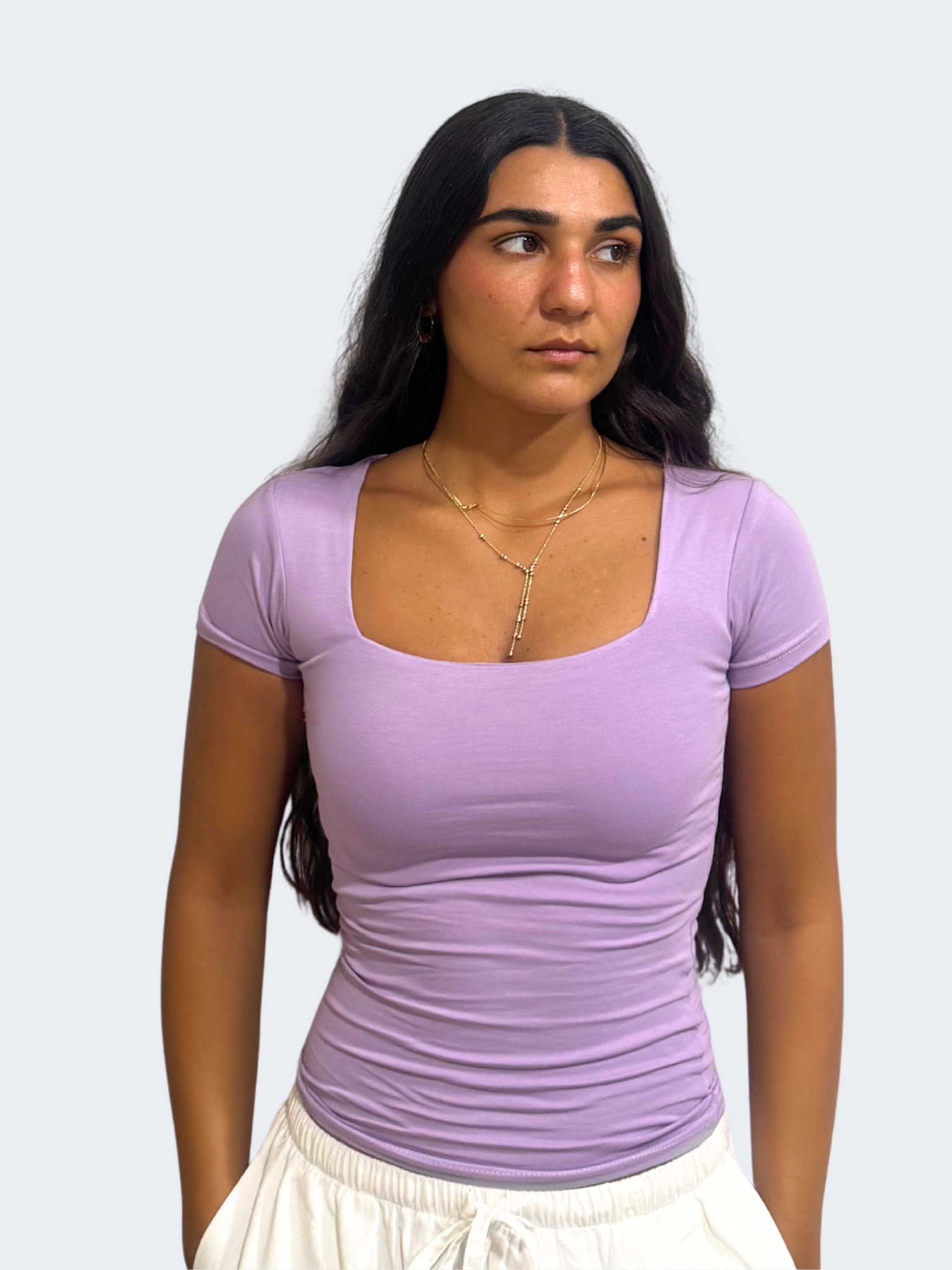 COTTON SQUARE NECK SHORT SLEEVE